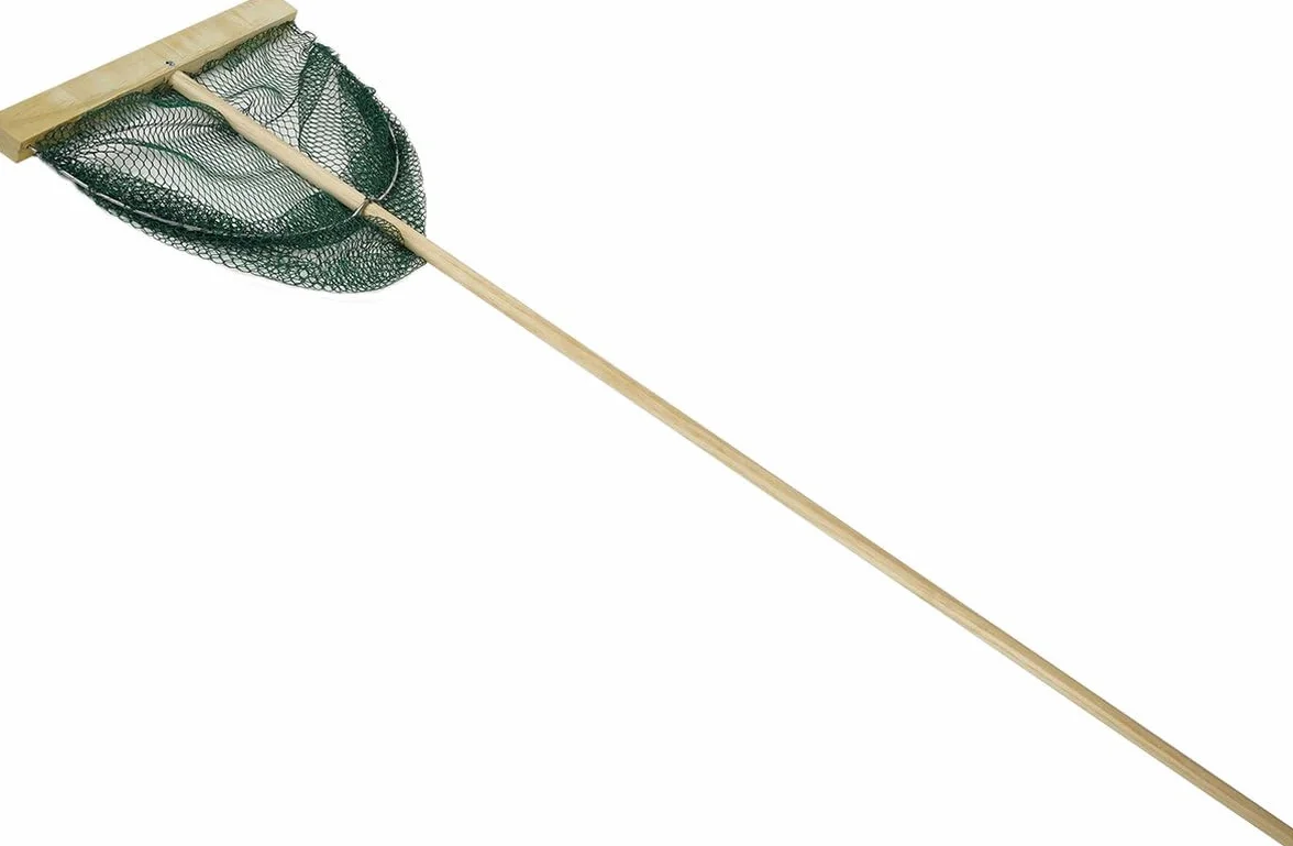 Filet à crevettes XL - 40 cm de large - Manche en bois de 130 cm de long - Filet de fossé - Filet de pêche