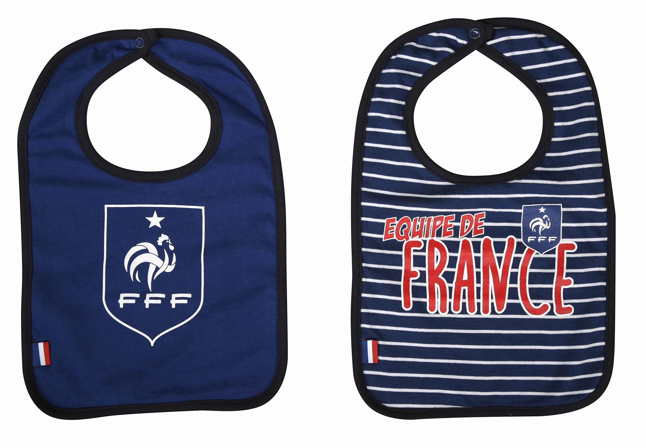 Bavoir bébé FFF Equipe de France Football x 2 Collection officielle