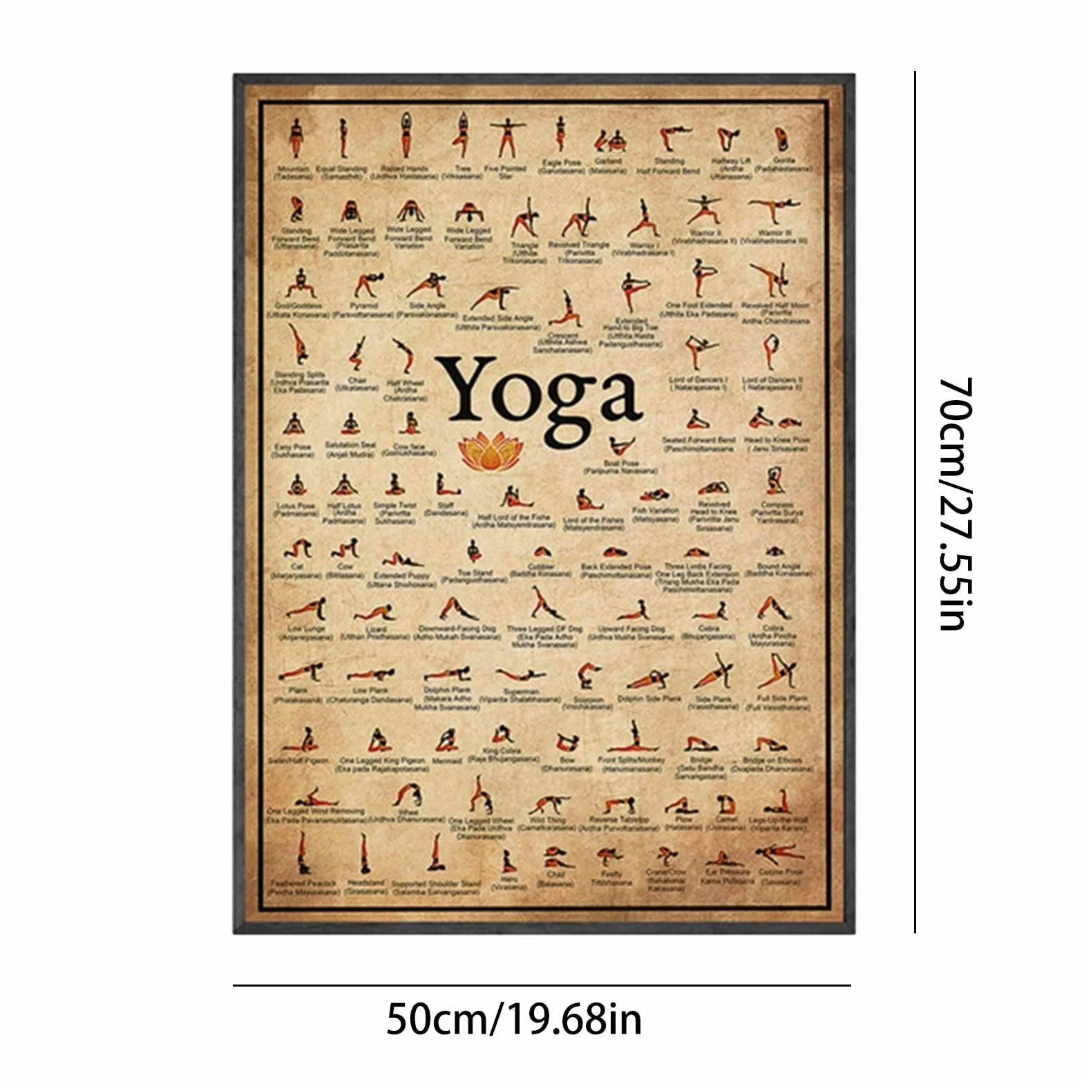 Affiches de poses de yoga pour salle de gym à domicile, décoration fitness, tableau d'exercices