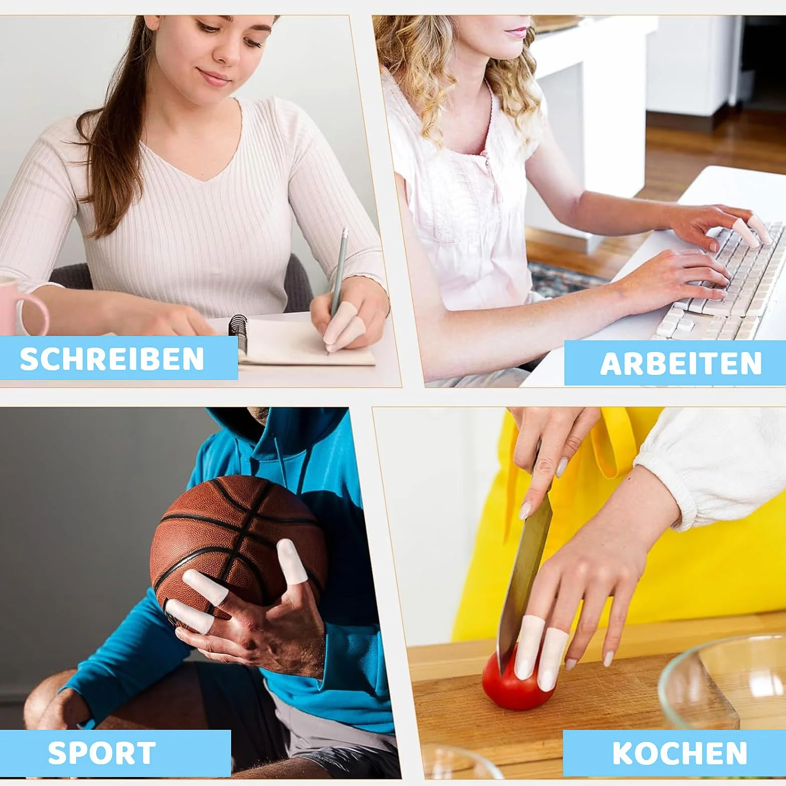 Protecteur de Doigt Silicone 20 Pièces Manchons de Soutien du Pouce pour Tricot