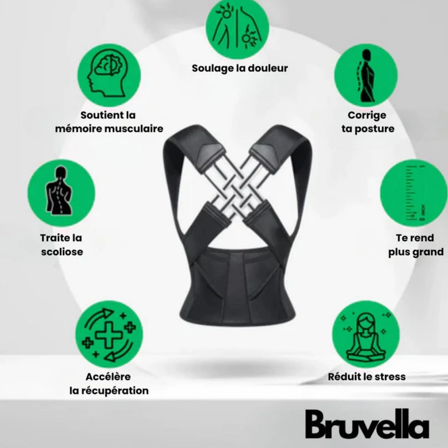 OALYGEI Ceinture Bruvella Dorsale Soulage les douleurs dorsales et améliore la posture,Correcteur de Posture Ajustable (rose, S(55-90KG))