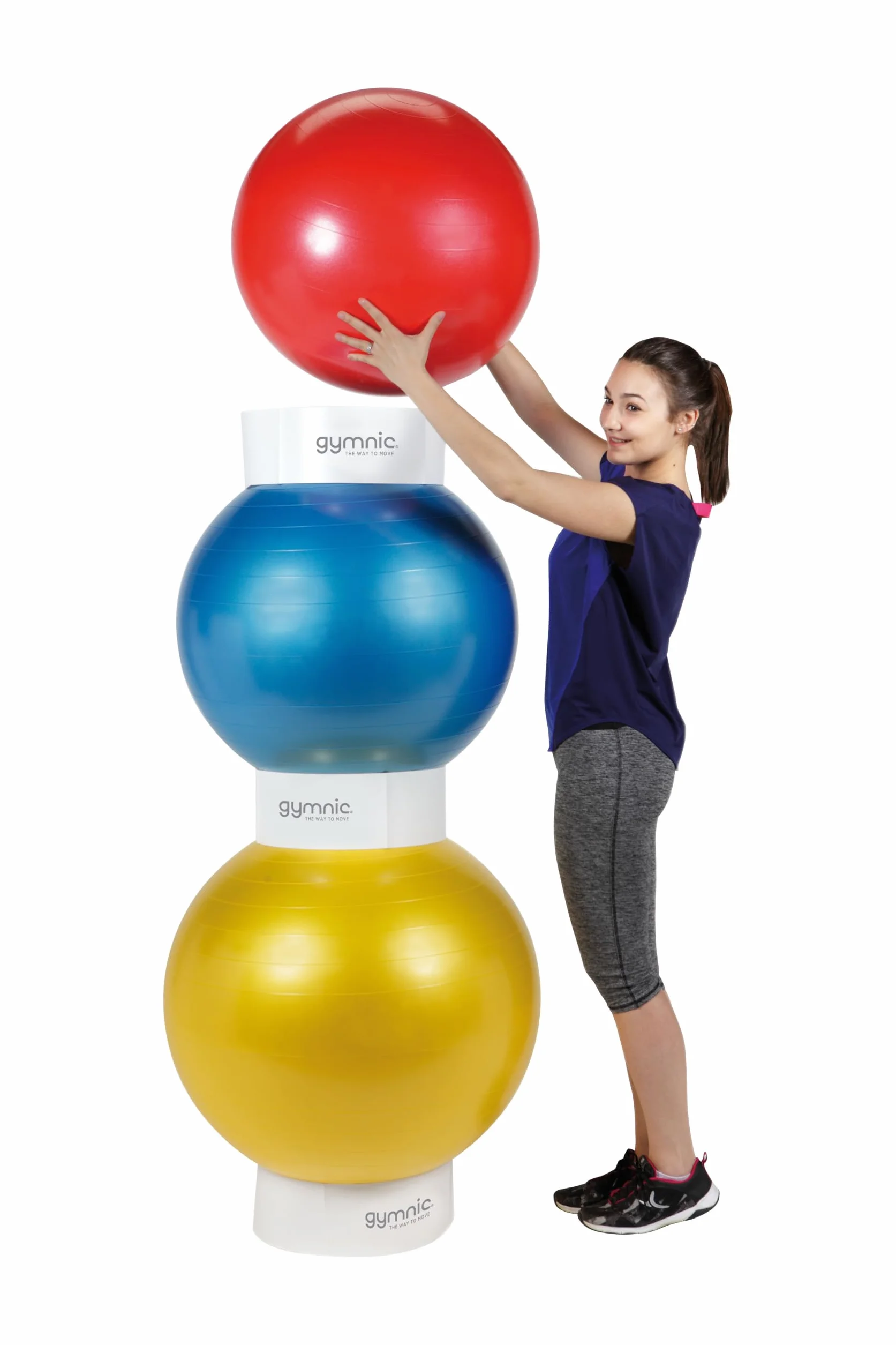GYMNIC Stacker Anneau Pliable Plastique Rigide pour Ballons Fitness Ø 55-75 cm Support Fitball Gymnastique
