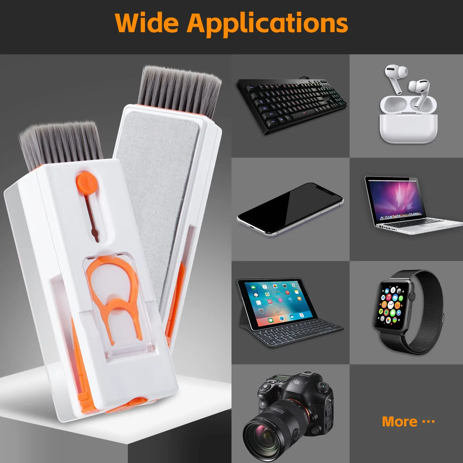 Alyvisun Kit Nettoyage Clavier 11 en 1 Multifonctionnel Brosse à Outils pour PC Tablette Téléphones Ordinateur