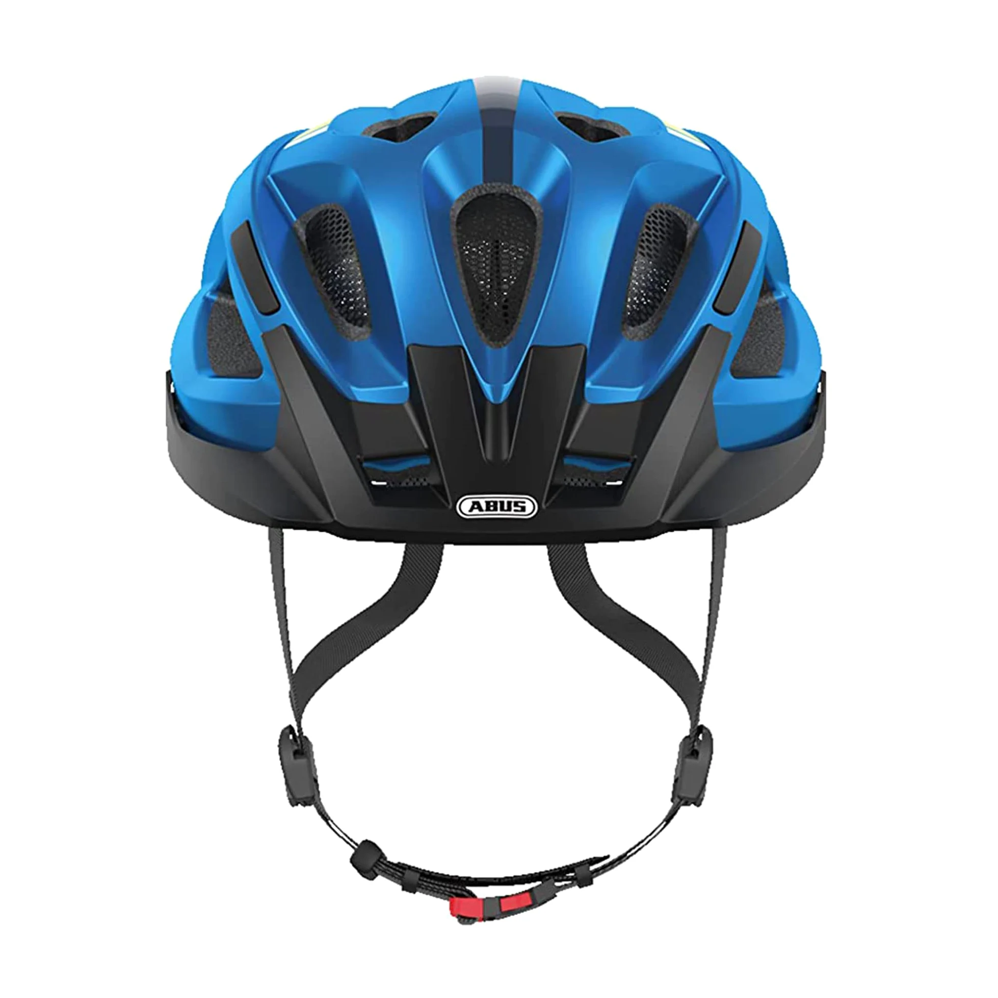 ABUS Casque Vélo Aduro 2.0 avec Lumière, Bleu, Taille M | Casque polyvalent sportif pour la ville, In-Mold EPS et Polycarbonate, bonne ventilation, réflecteurs