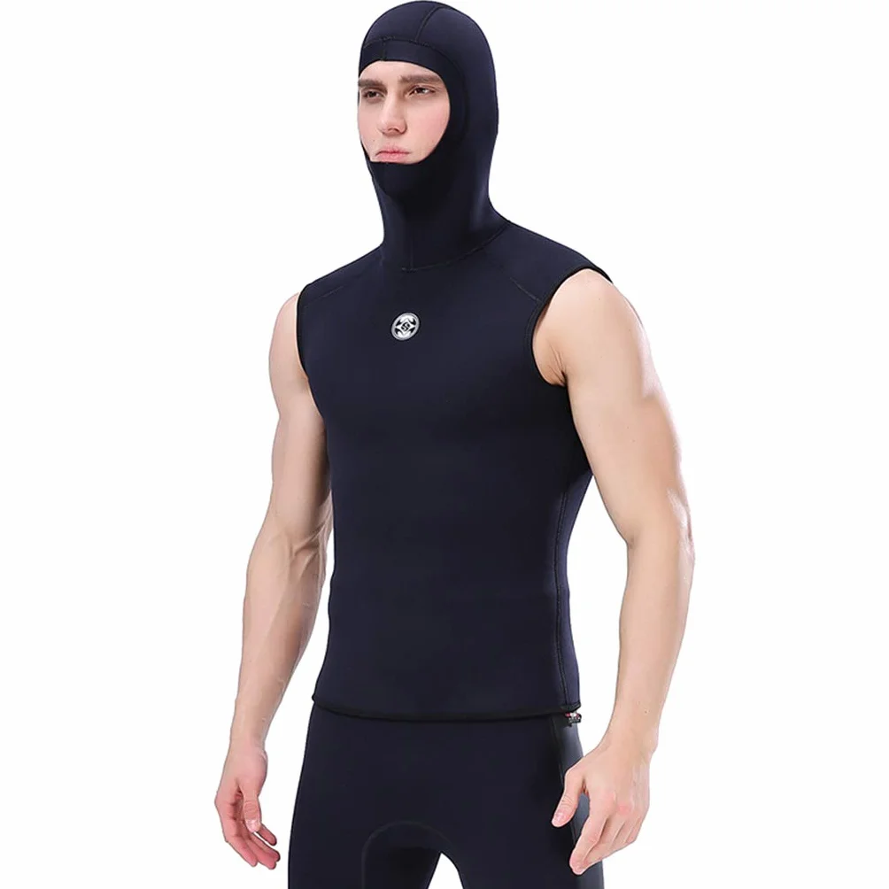 Gilet de plongée homme néoprène 3 mm sans manches capuche pour plongée surf natation voile