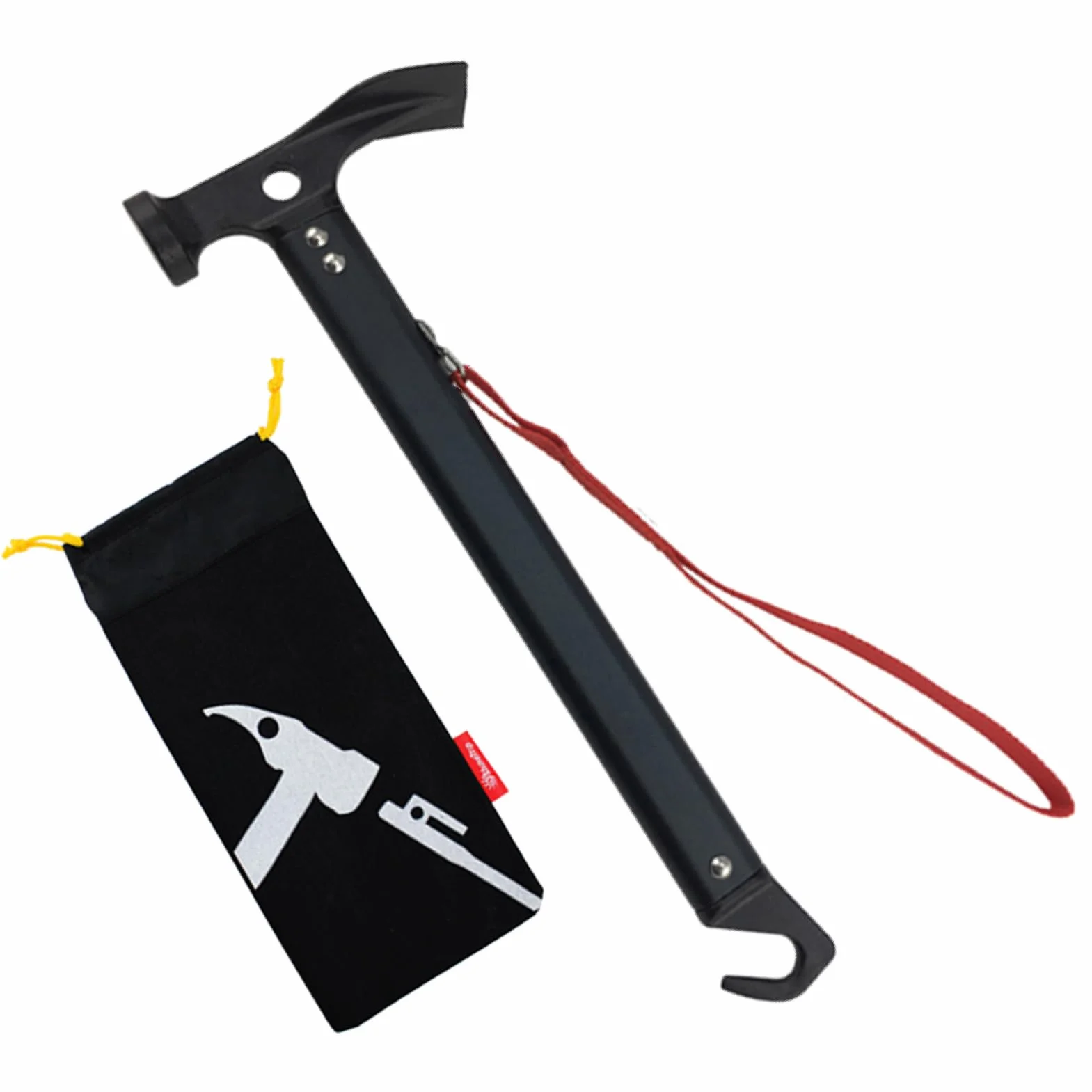 Marteau de Piquet de Tente Maillet Camping Extracteur avec Sac de Transport Multifonctionnel