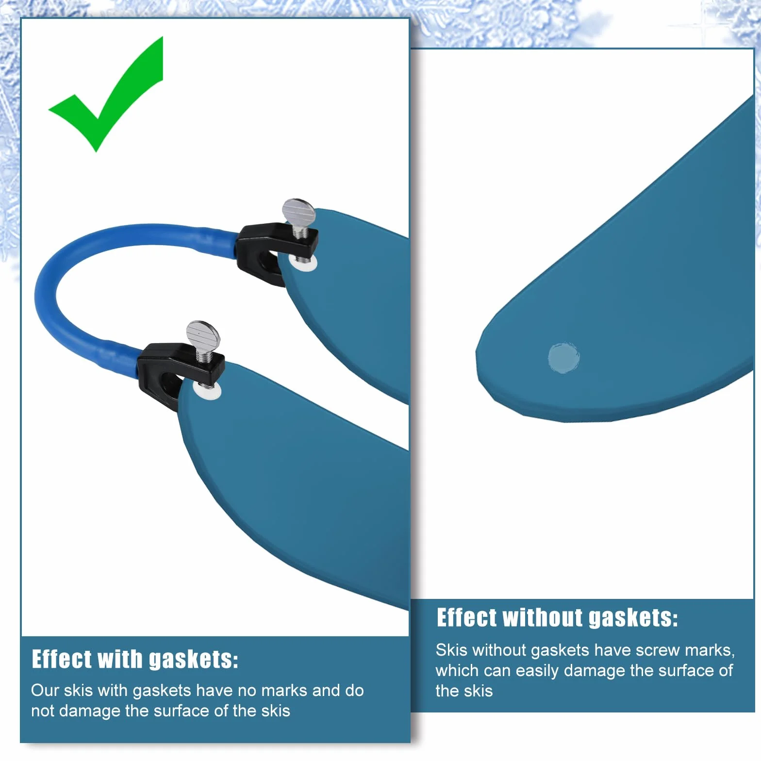 Connecteur de Pointe de Ski avec Entretoises pour Enfants Accessoires de Snowboard Rose Bleu