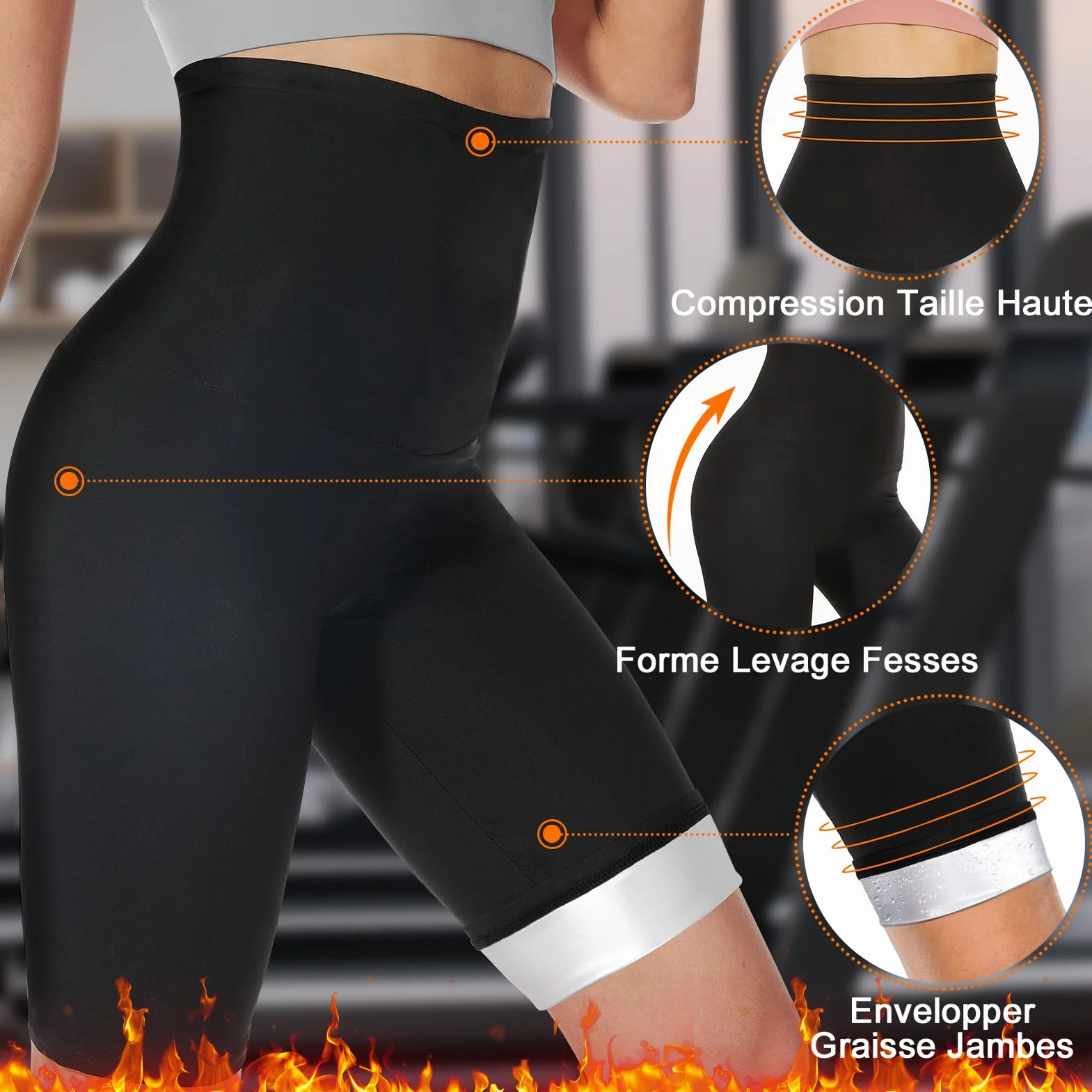 Kiiwah Pantalon Sudation Amincissante Femme Taille Haute Ventre Plat Maigrir Sport Sauna Shapewear Fitness Gym Yoga