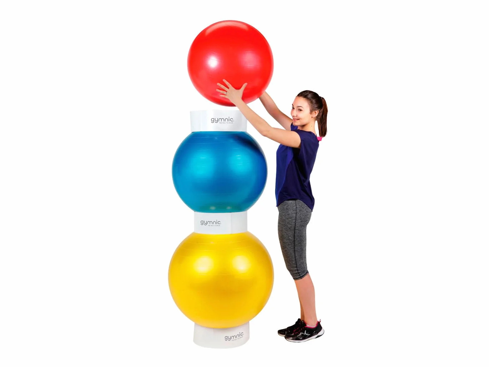 GYMNIC Stacker Anneau Pliable Plastique Rigide pour Ballons Fitness Ø 55-75 cm Support Fitball Gymnastique