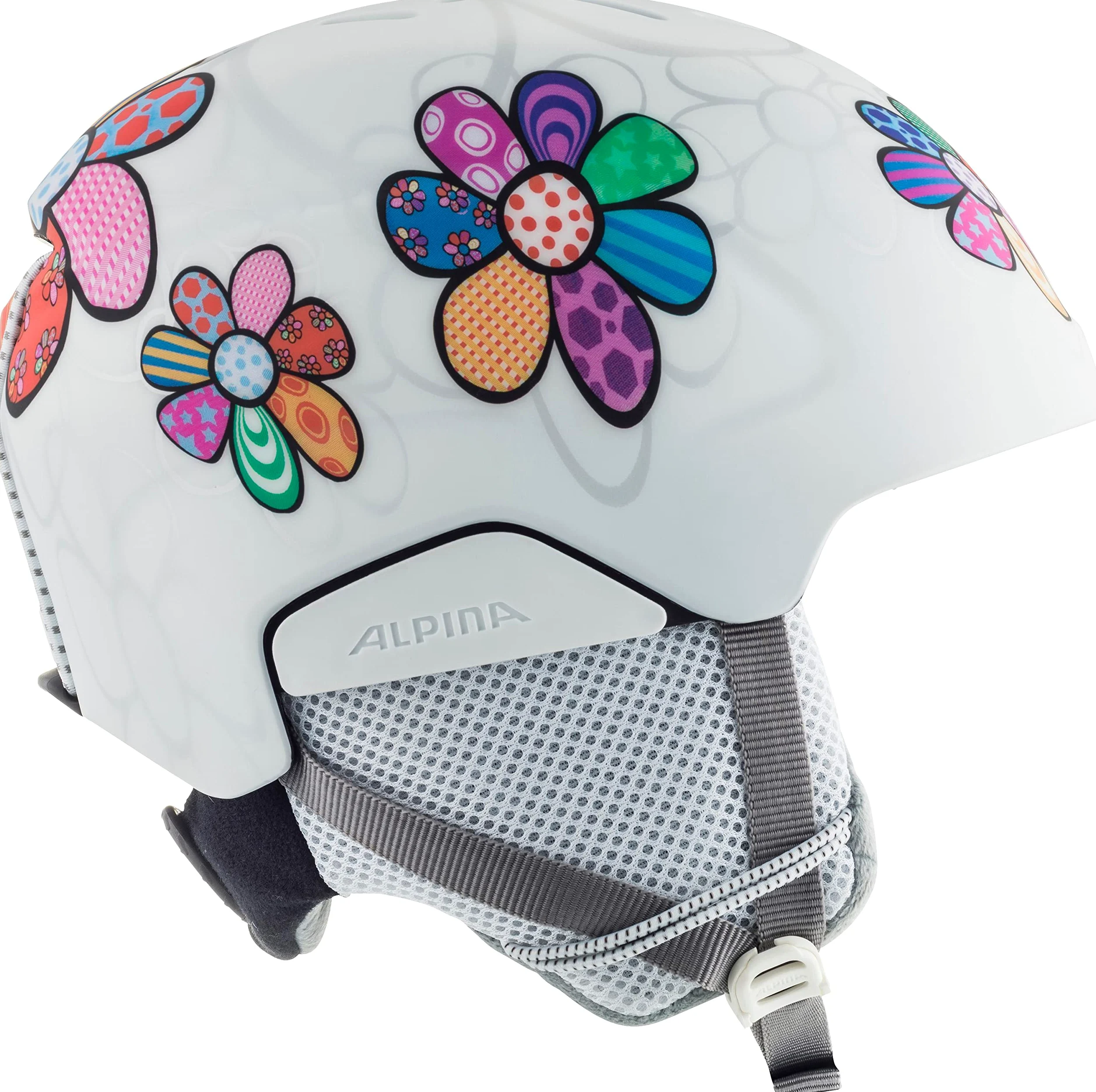 ALPINA Unisexe - Enfants, PIZI Casque de Ski, Patchwork-Flower Matt, 51-55 cm