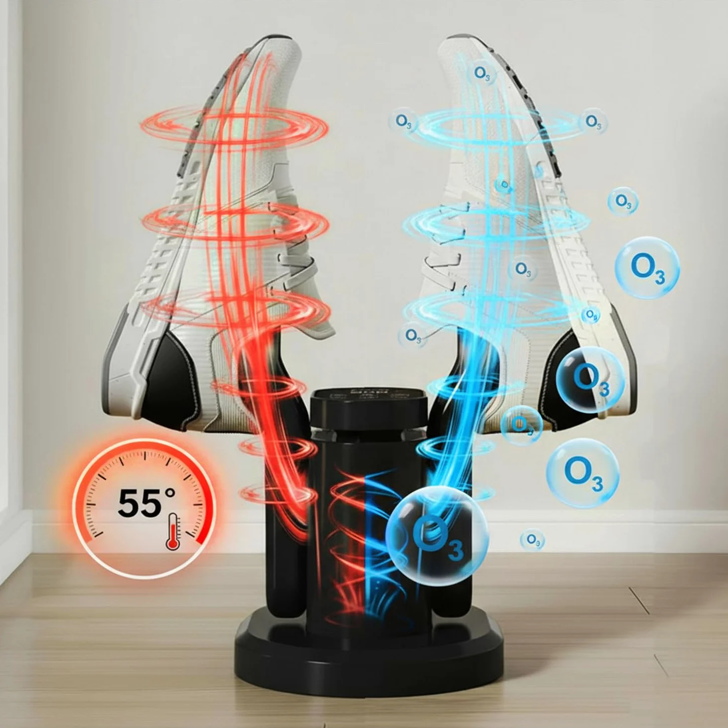 Media-Tech MT6539 Sèche-Chaussures Désinfection au Ozonde - Contrôle Intelligent de la Température 40-55°C, Minuterie, Programmes Cuir & Chaussures de Sport, Affichage Numérique