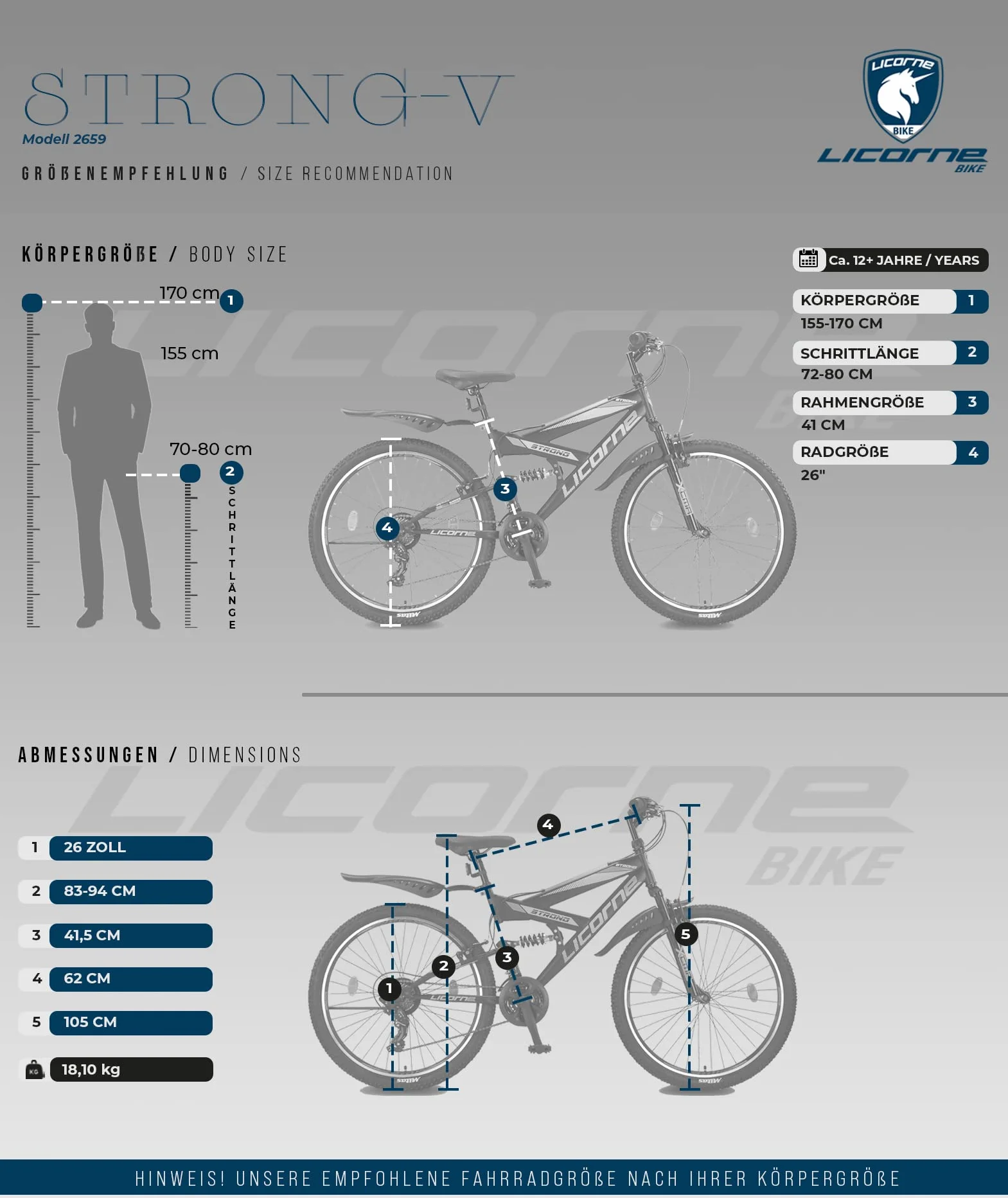 Licorne Bike VTT 24 26 pouces 21 vitesses Suspension complète