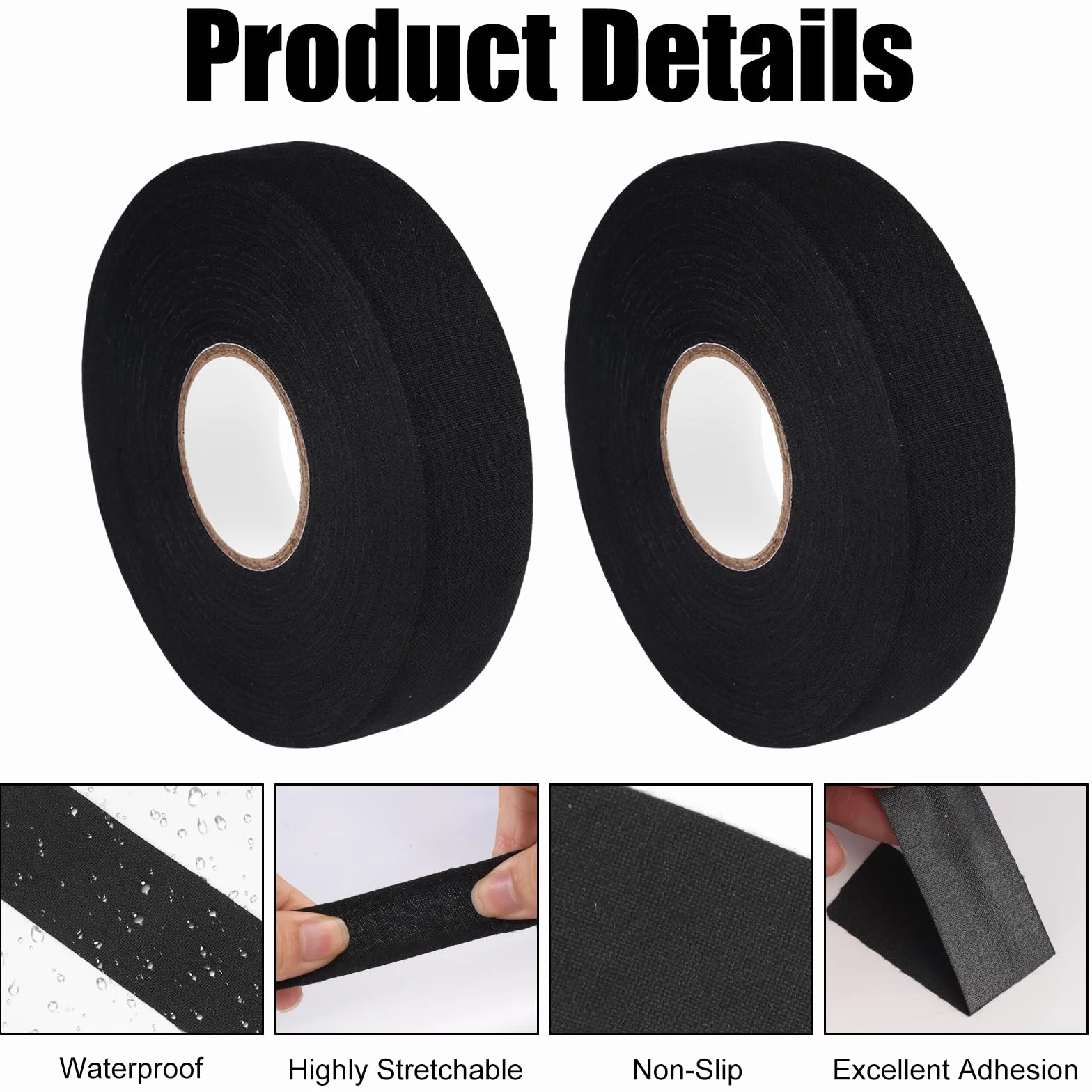 Ruban de Hockey Antidérapant 25m x 25mm pour Tennis, Badminton, Golf