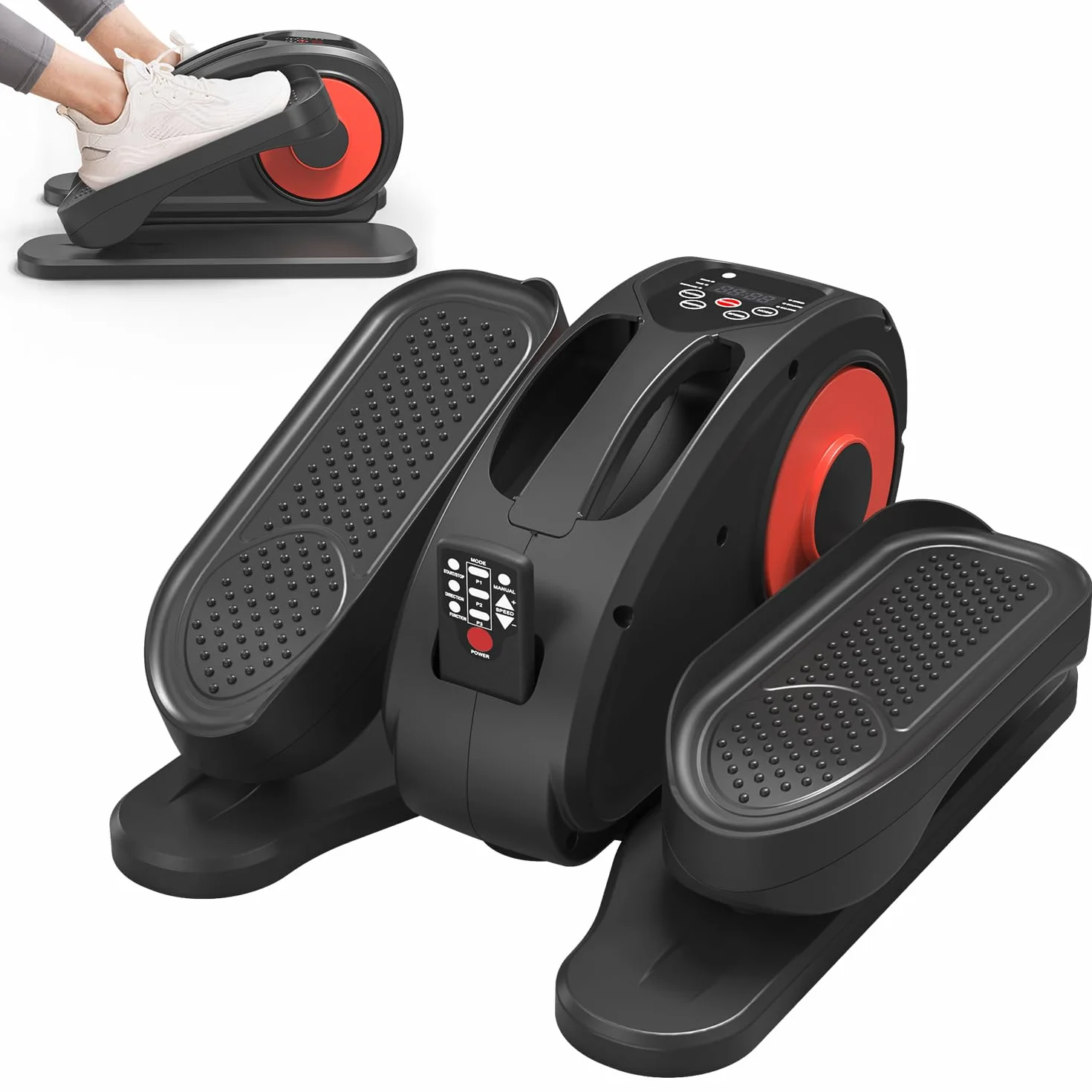 Exerciseur à Pédale Elliptique Portable Ultra Silencieuse avec Télécommande pour Personnes Âgées et Adultes