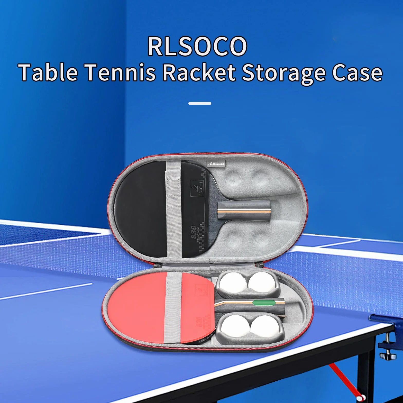 RLSOCO Sac de Sport Étui Raquette Ping Pong Tennis de Table Hexagonale 2 Pagaies 4 Balles