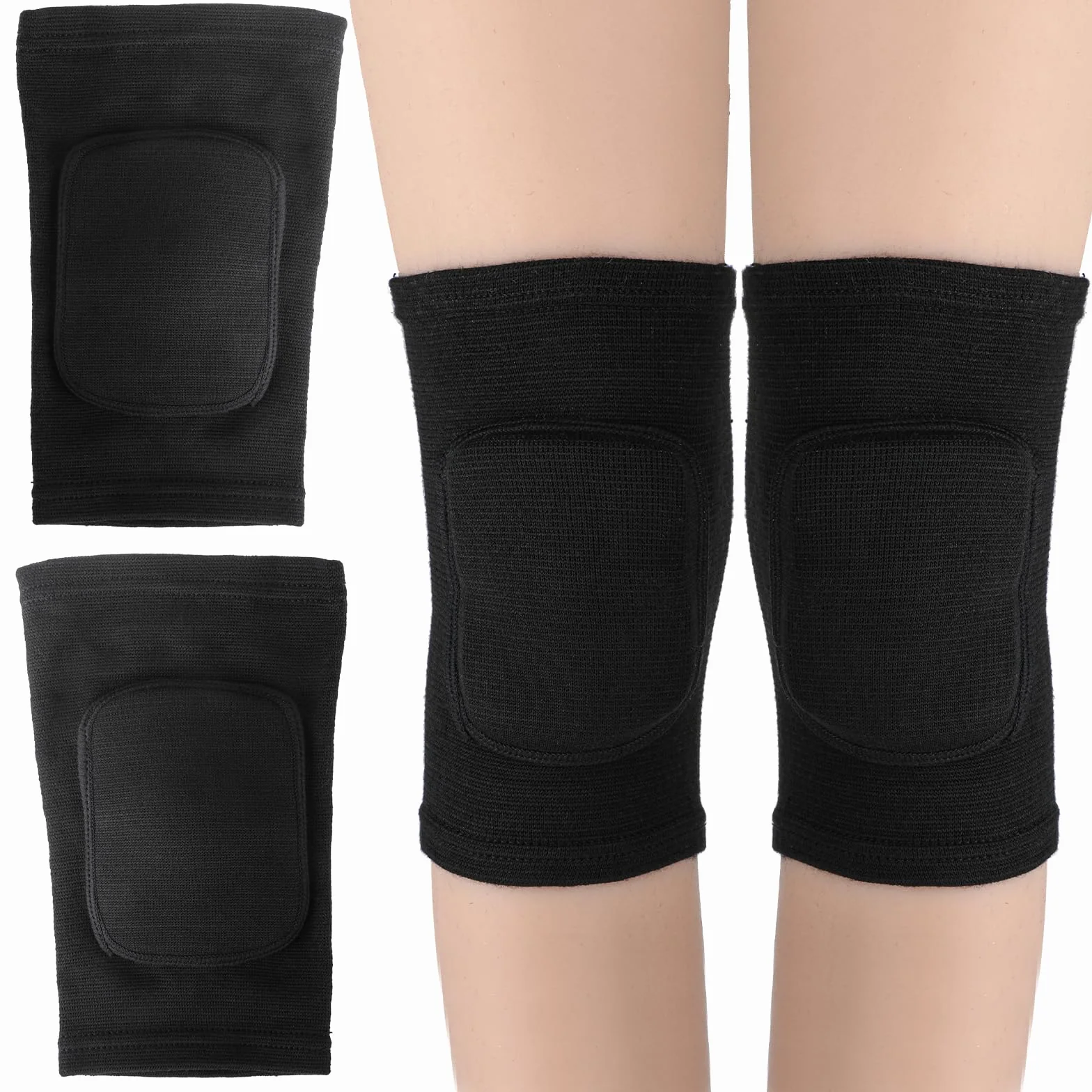Sibba Genouillère Élastique Respirante Rembourrée Antidérapante Pour Enfants Volleyball Danse Course Patinage Basketball Football