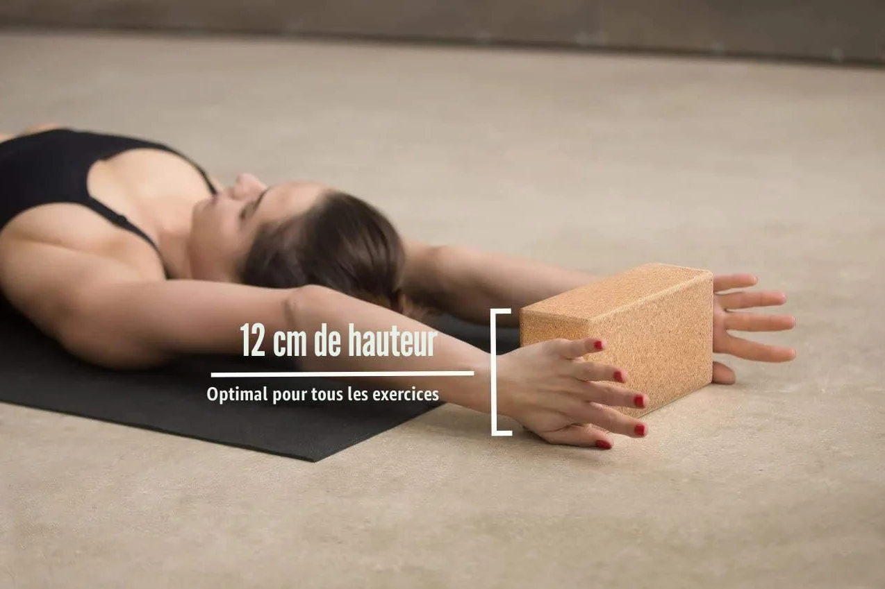 AMITYUNION Blocs de Yoga 65mm Lot de 2 Naturel Hatha Yoga Méditation Pilates