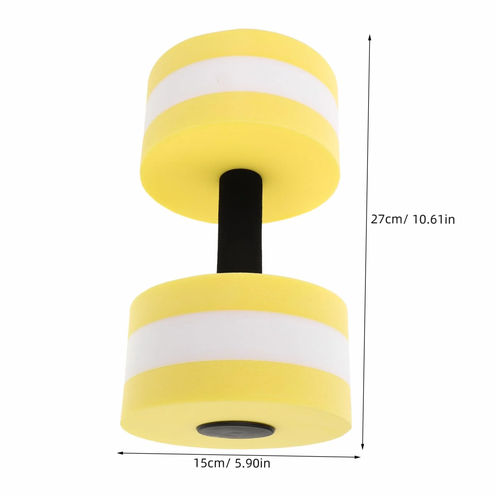 Zerodeko Haltères pour Exercices Aquatiques en Eva Légères et Flottantes, Lot 2 Pièces Jaune et Blanc, Accessoires Piscine Aquagym pour Tonification Musculaire et Remise