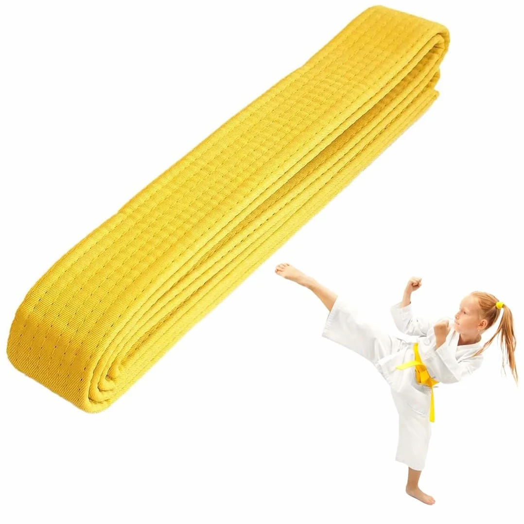 Kimono Judo Enfant Ceinture Jaune Taekwondo Coton Arts Martiaux 240cm