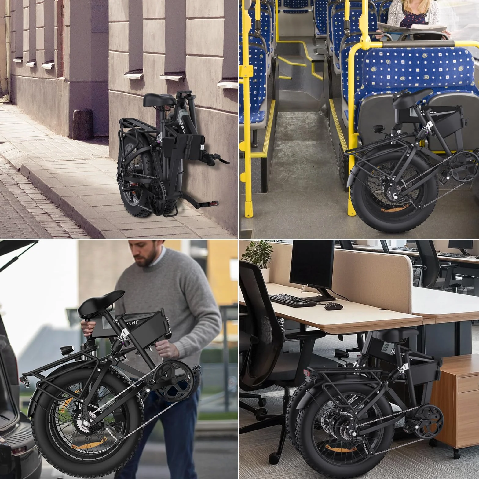 Vélo Électrique Pliable 20" Fat Bike 150km Autonomie 48V 23Ah Double Moteur 170Nm 7 Vitesses