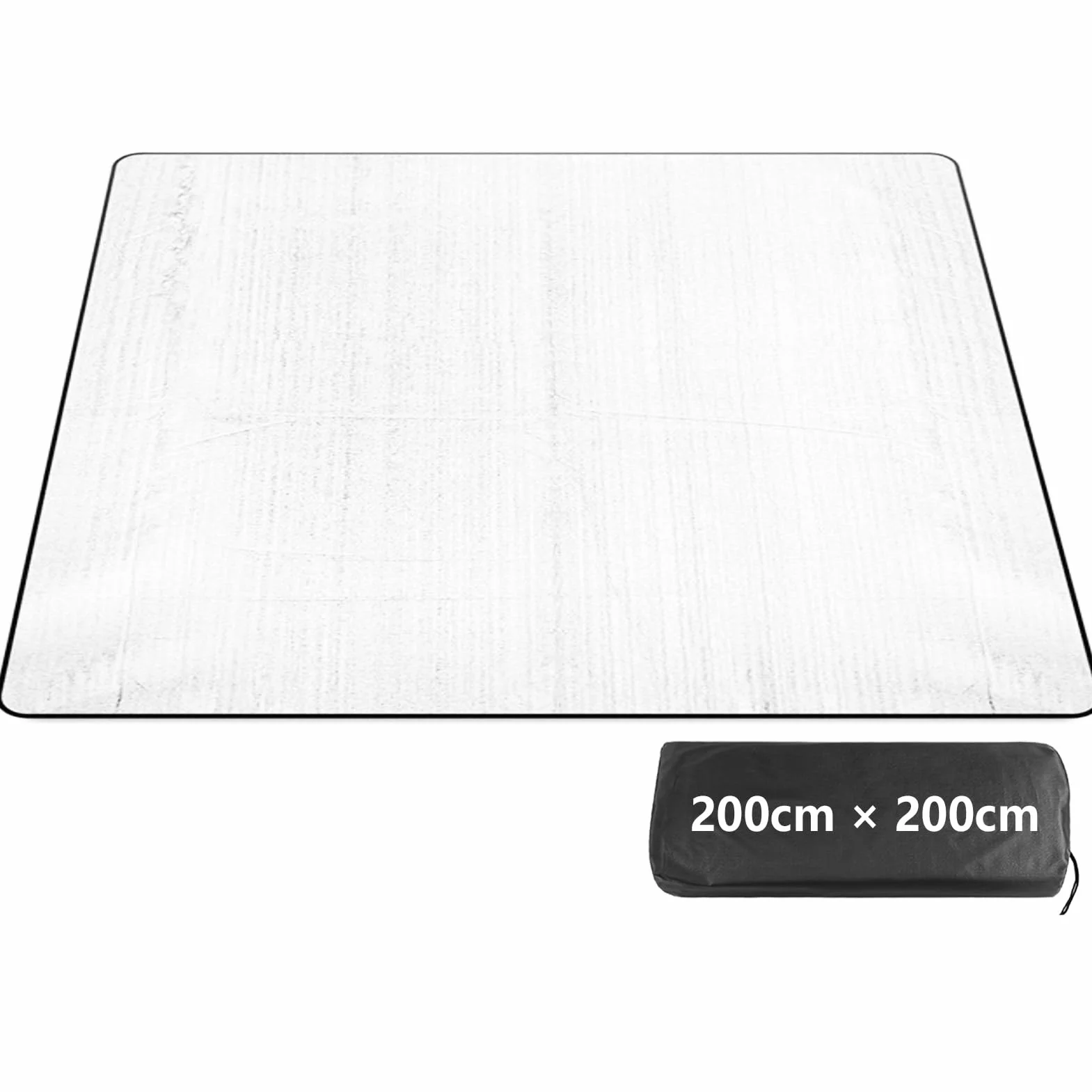 Tapis Isolant Camping Aluminium Pliable 200 x 200 cm Étanche Thermique Anti-Humidité