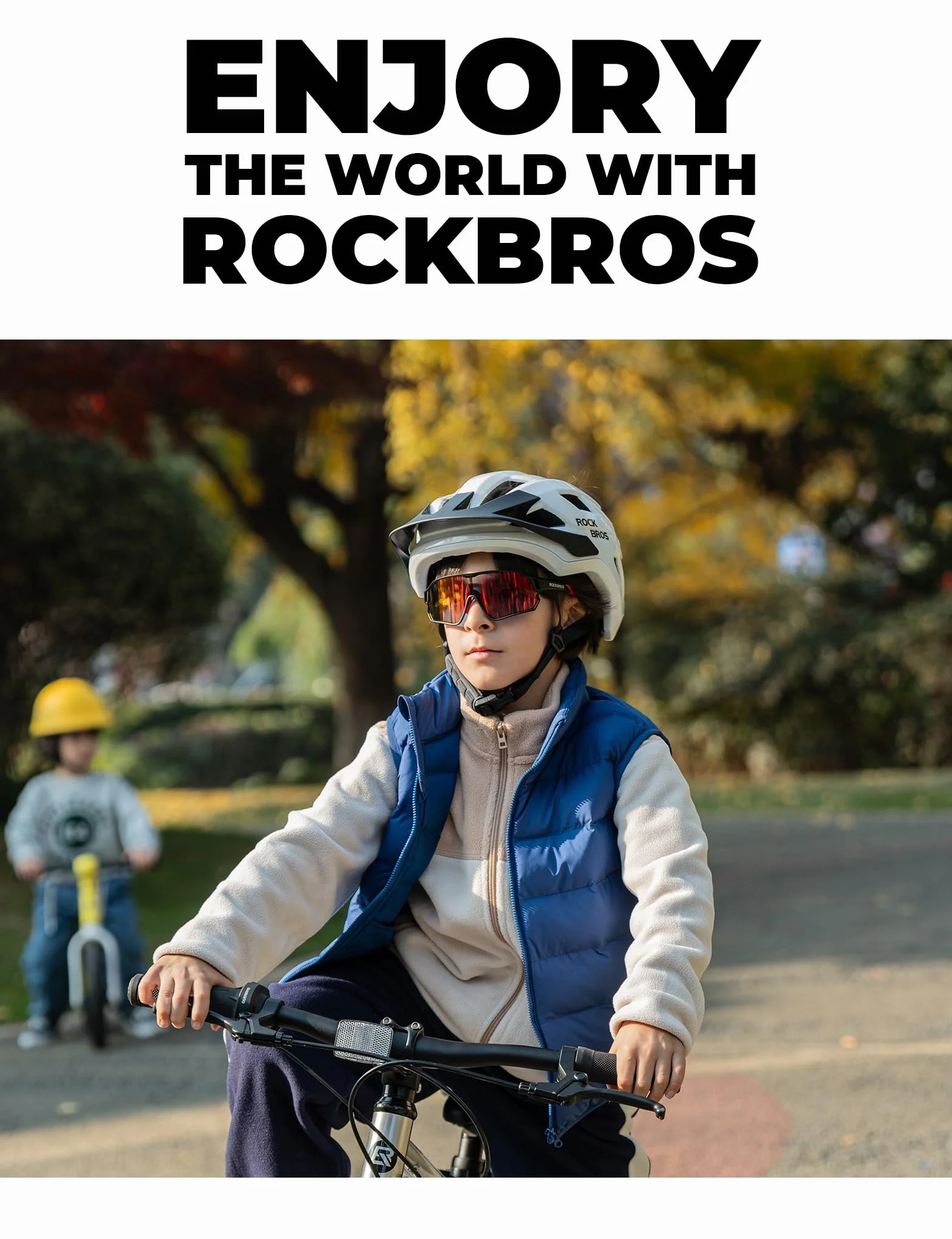 ROCKBROS Casque Enfant & Ados, Casque avec Visière Amovible, Ajustement Sécurisé et Profond, Ventilation Optimale, pour VTT et BMX Loisir