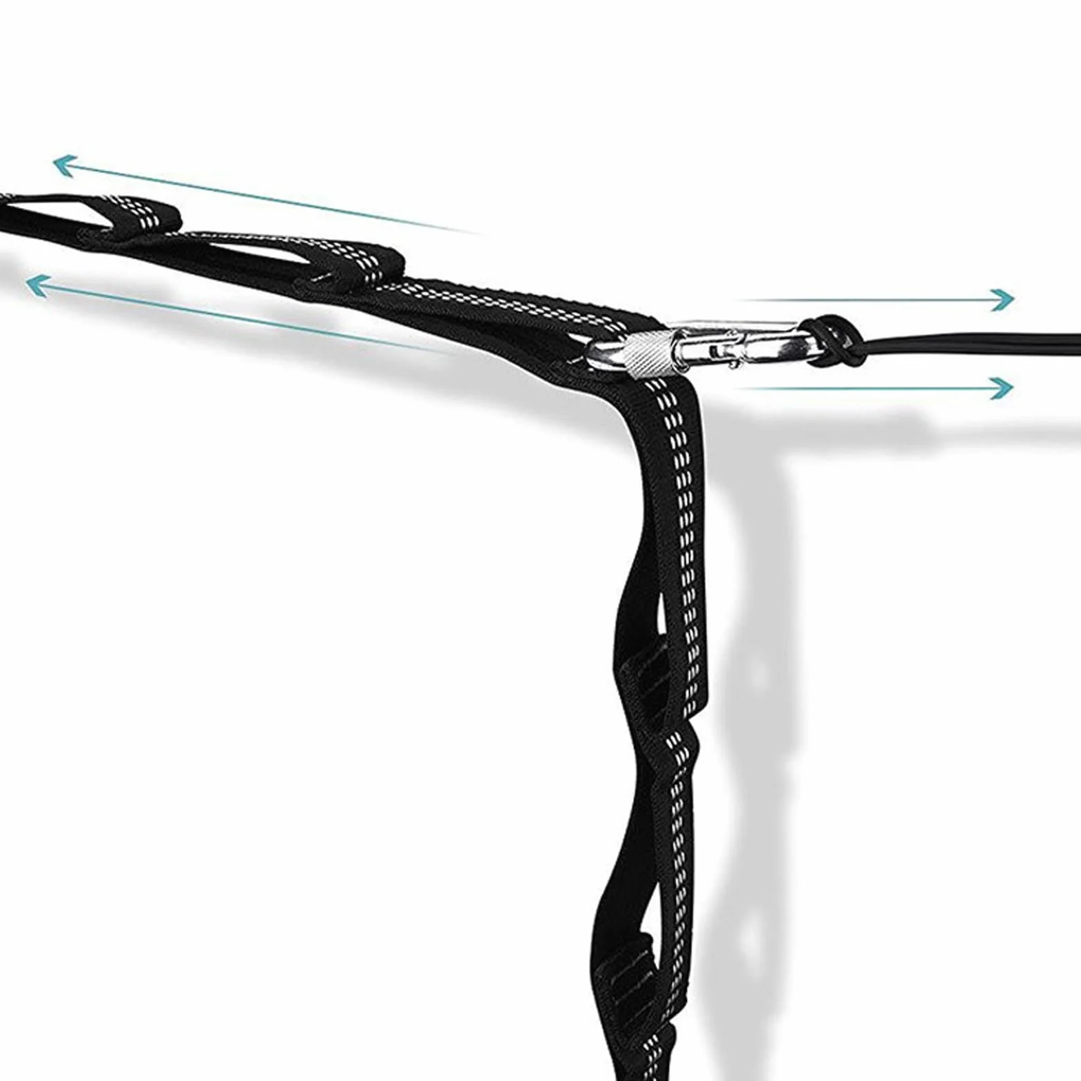 Chaîne de sécurité Daisy Chain 120 cm pour escalade, yoga aérien et salle de sport - Noir