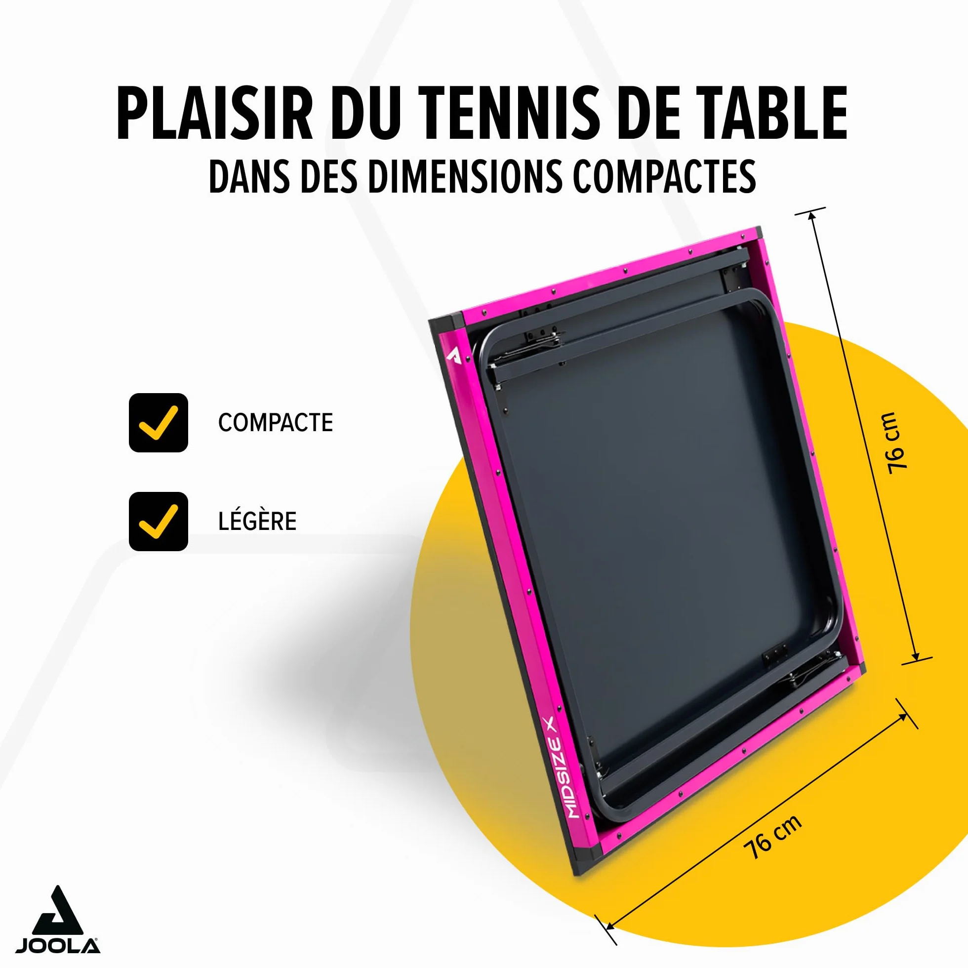 JOOLA Midsize X - Table de ping-Pong compacte pour l'intérieur - Pliable - avec Filet - 152 x 76 cm
