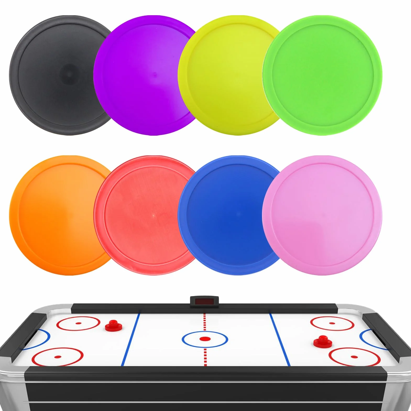 Lot de 8 palets de rechange pour Air Hockey, ABS robuste, design coulissant lisse