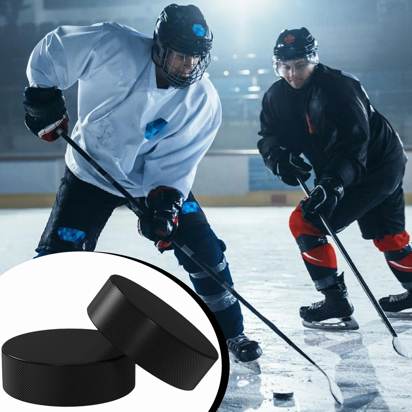 BORDEAG 10 Pièces Palets de Hockey sur Glace, Rondelles d'Exercice, 7,6 x 2,5 cm pour Entraînement Adulte