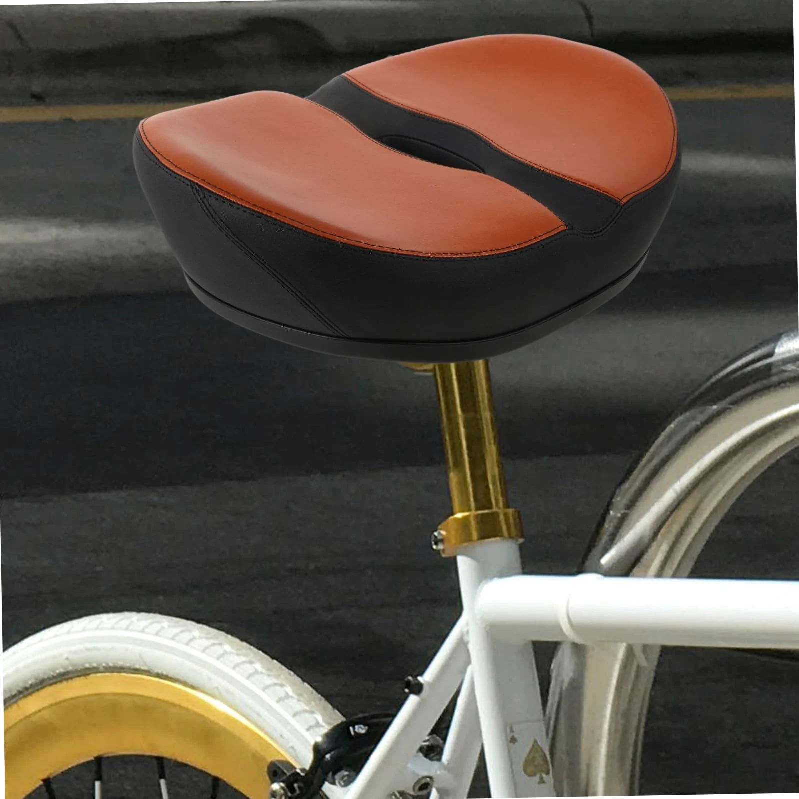 Selle de Vélo Ergonomique Confortable Mousse de Polyuréthane sans Nez Facile à Retirer Coussin Large pour Vélo Électrique et VTT pour Balades Quotidiennes