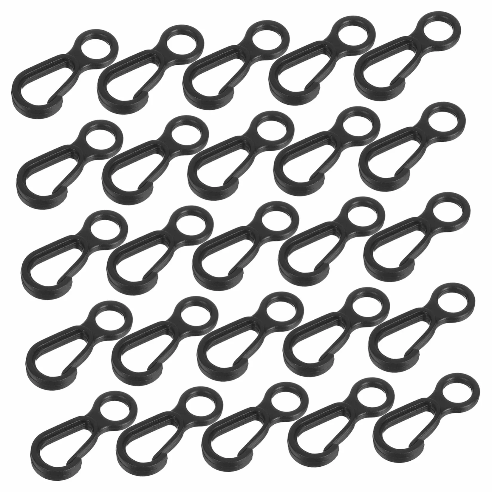 Mini Mousquetons en Plastique 8, Lot de 50 Crochets Multifonctions, Fixation Rapide, Résistance aux Intempéries, Accessoires Compacts pour Camping Randonnée