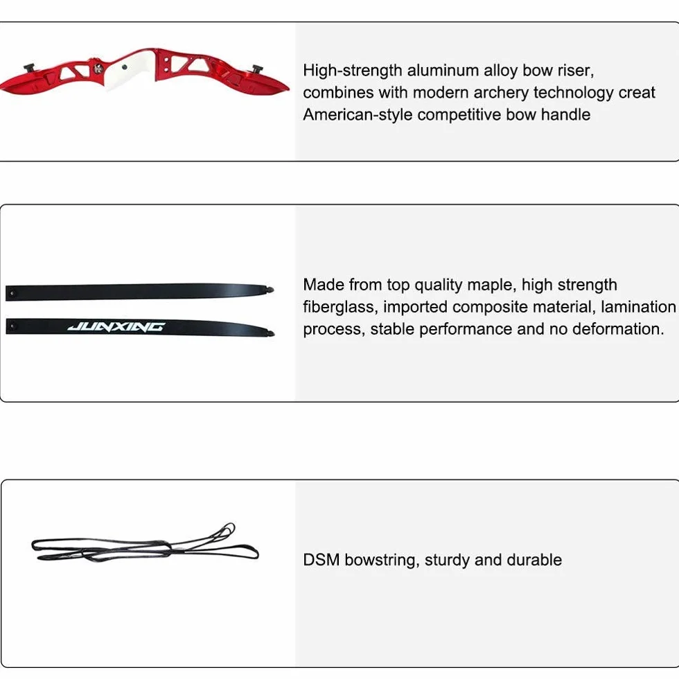 Arc Recourbé Takedown 66" 24-36 lbs Riser Alliage Aluminium Flèches Carbone Longbow Set Chasse