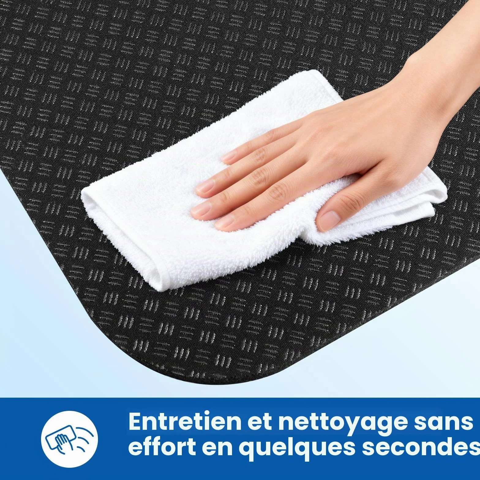 Tapis Fitness Protection Sol Double Face Silicone Anti Bruit Vibration 30x63.5 Cm Lot De 2