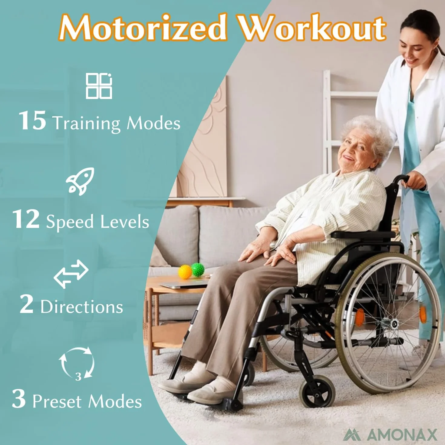 Amonax Ellipse Pedalier Electrique Motorisé Vélos Elliptiques Cardio sous Bureau Mini Home Reeducation