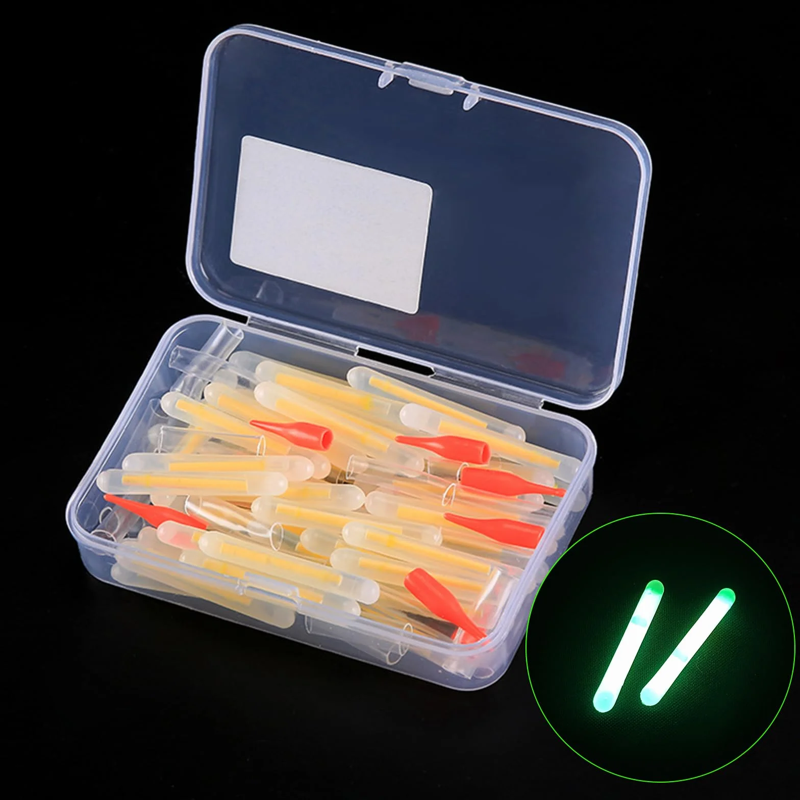 50 Pièces Lumière de Pêche de Nuit,4.5 x 37.5 mm Starlight Peche pour Pêche de Nuit,Vert Bâtons Lumineux pour Canne à Pêche,Glow Stick Pêche de Nuit