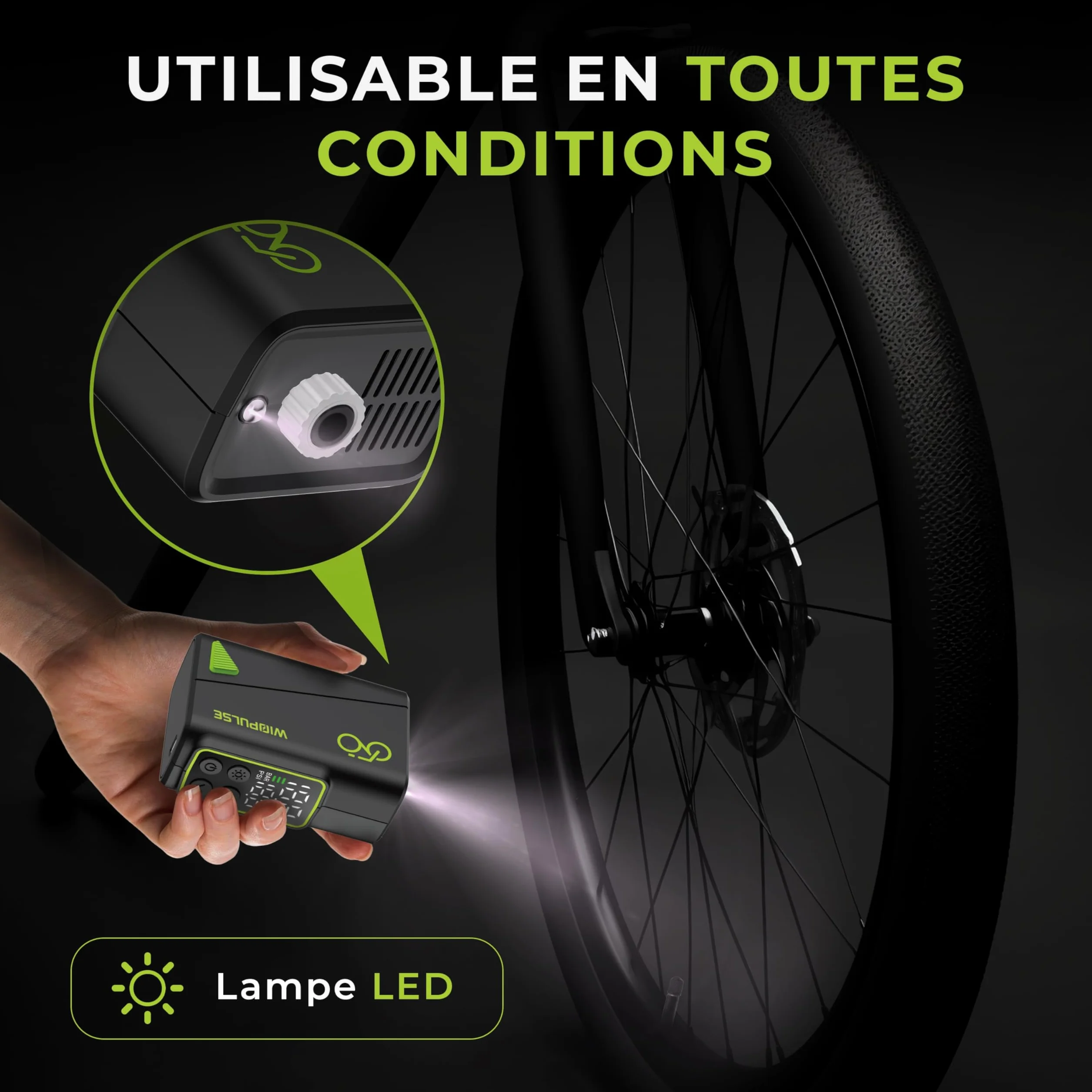 Mini Pompe Vélo Électrique 150 PSI Compresseur Portable LCD Arrêt Auto LED Presta Schrader