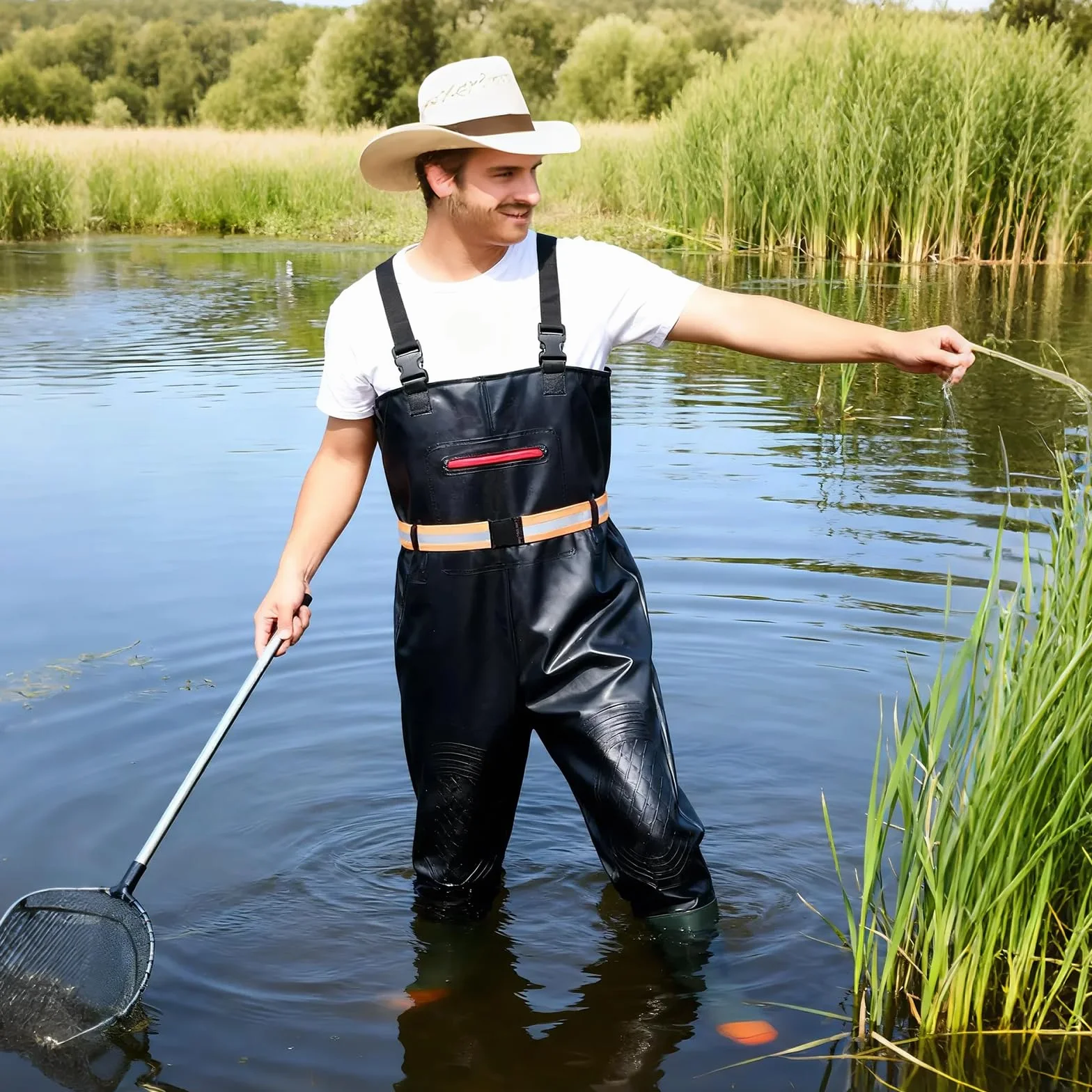 Waders homme femme pantalon pêche avec bottes respirant imperméable adulte