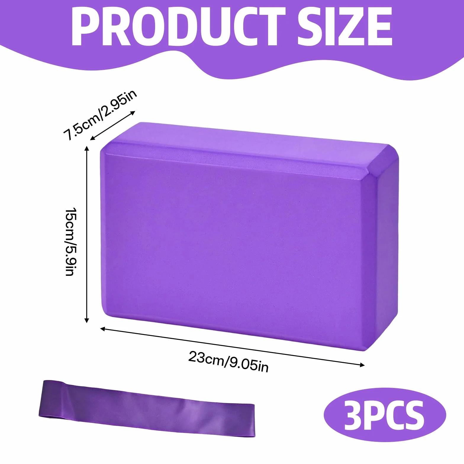 Brique Yoga Lot de 2 EVA Haute Densité Violet