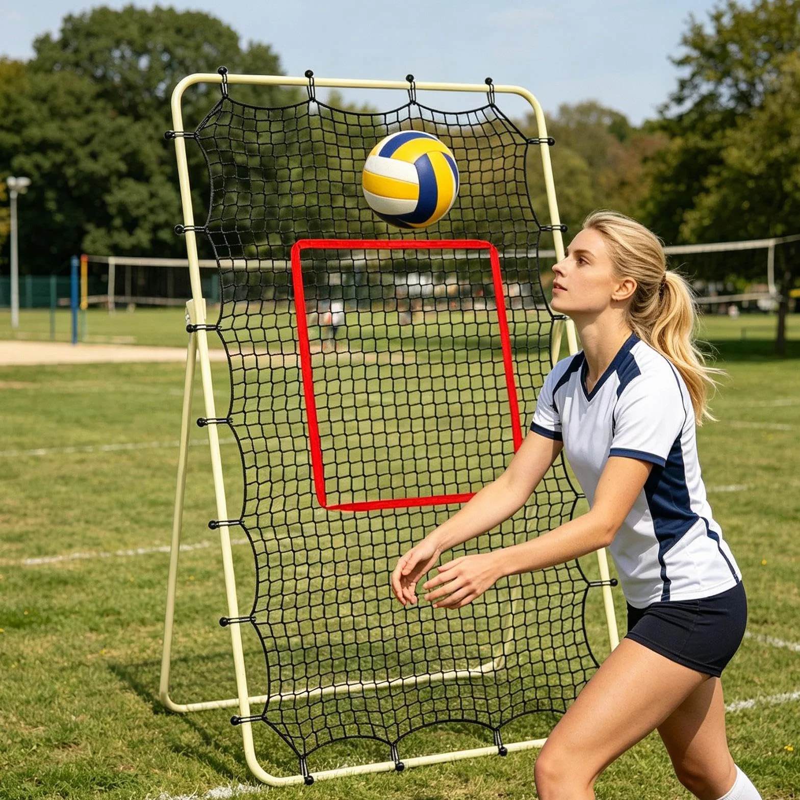 Filet de volleyball 2,1 x 1,2 m avec accessoires portable entraînement extérieur