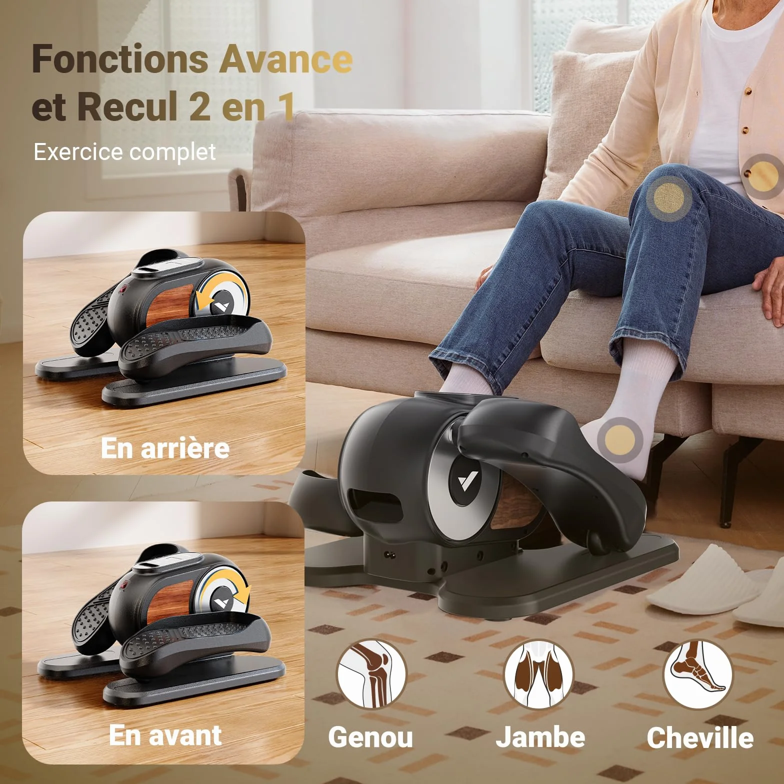 MERACH Mini Vélo Elliptique Électrique Compact avec Télécommande, Écran, 12 Vitesses, Silencieux