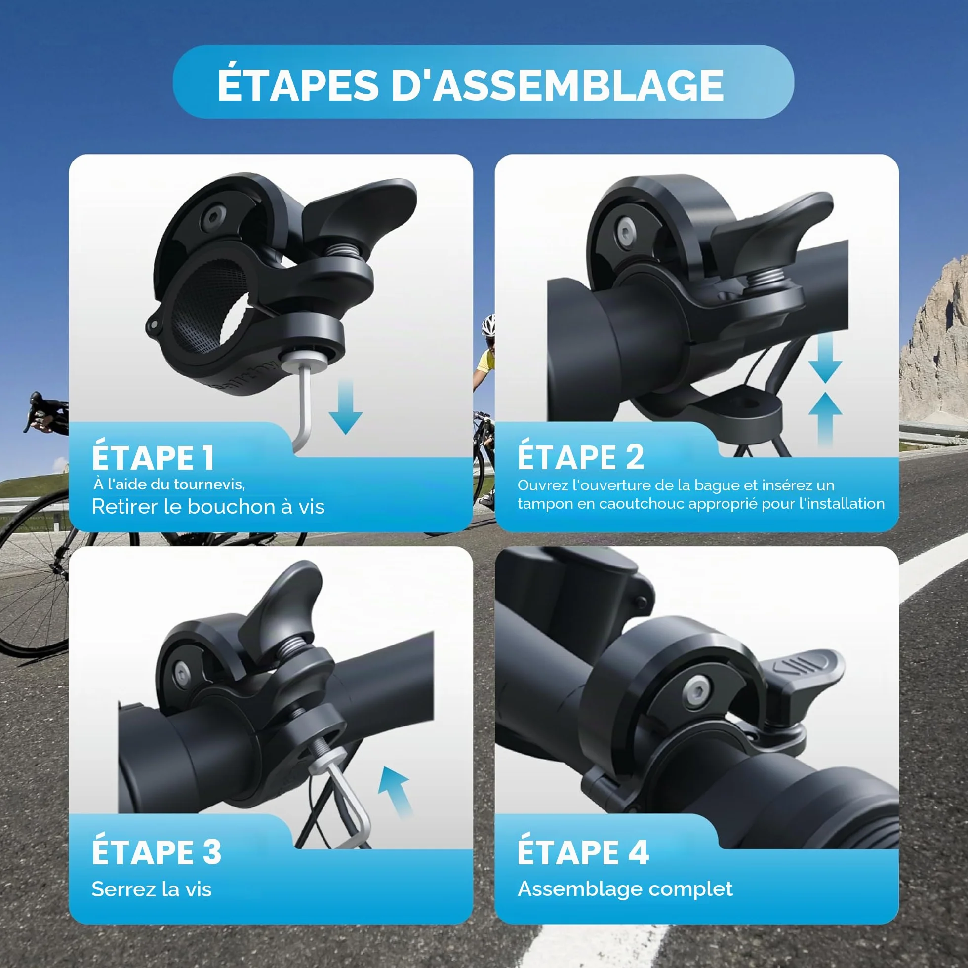 Greallthy Sonnette de vélo en Alliage d'aluminium Mini pour VTT Route Électrique Guidon 19-25,4 mm
