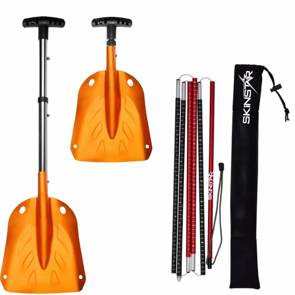 SkinStar Sonde pour avalanche 260 ou 320 cm et pelle à neige pliable en aluminium, ensemble léger et compact pour avalanche