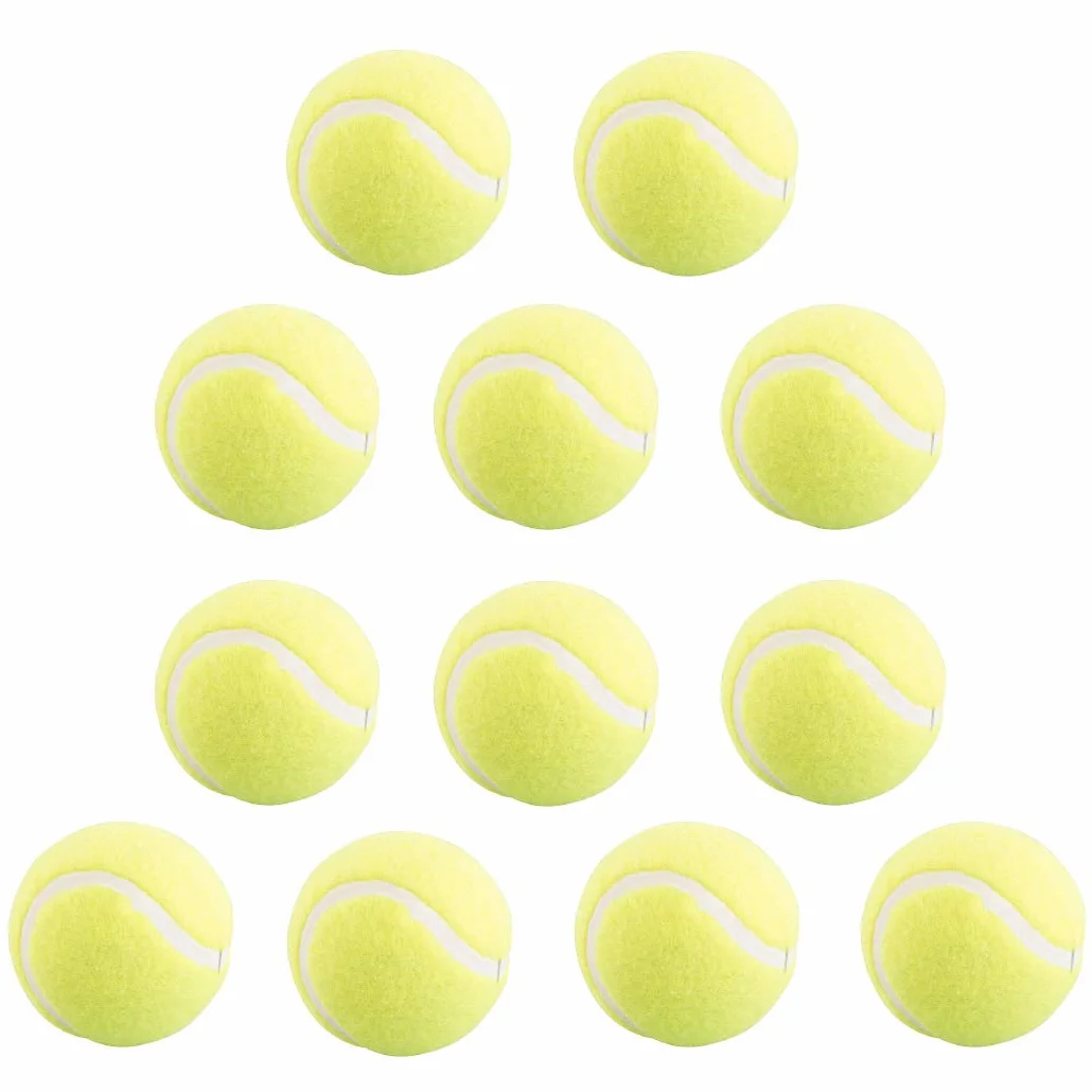 HOBBYTECH Lot de 12 Balles de Tennis Jaune pour l'entraînement Débutants Adultes Enfants Chiens