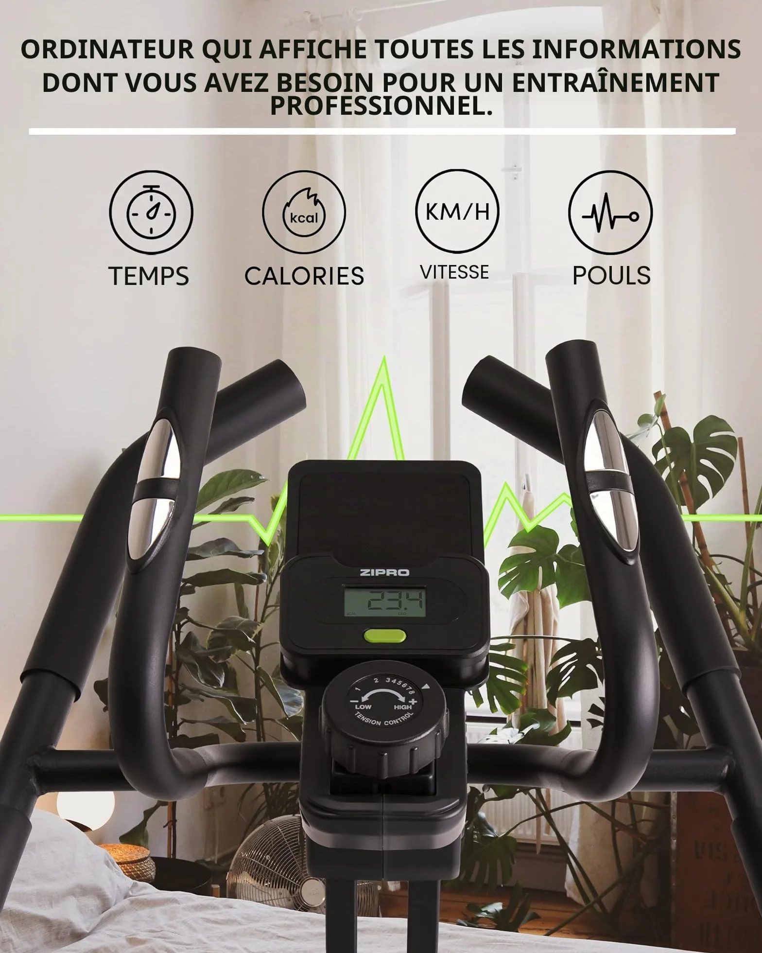 Zipro Crosstrainer Climber, vélo elliptique, 8 niveaux de résistance, 120 kg