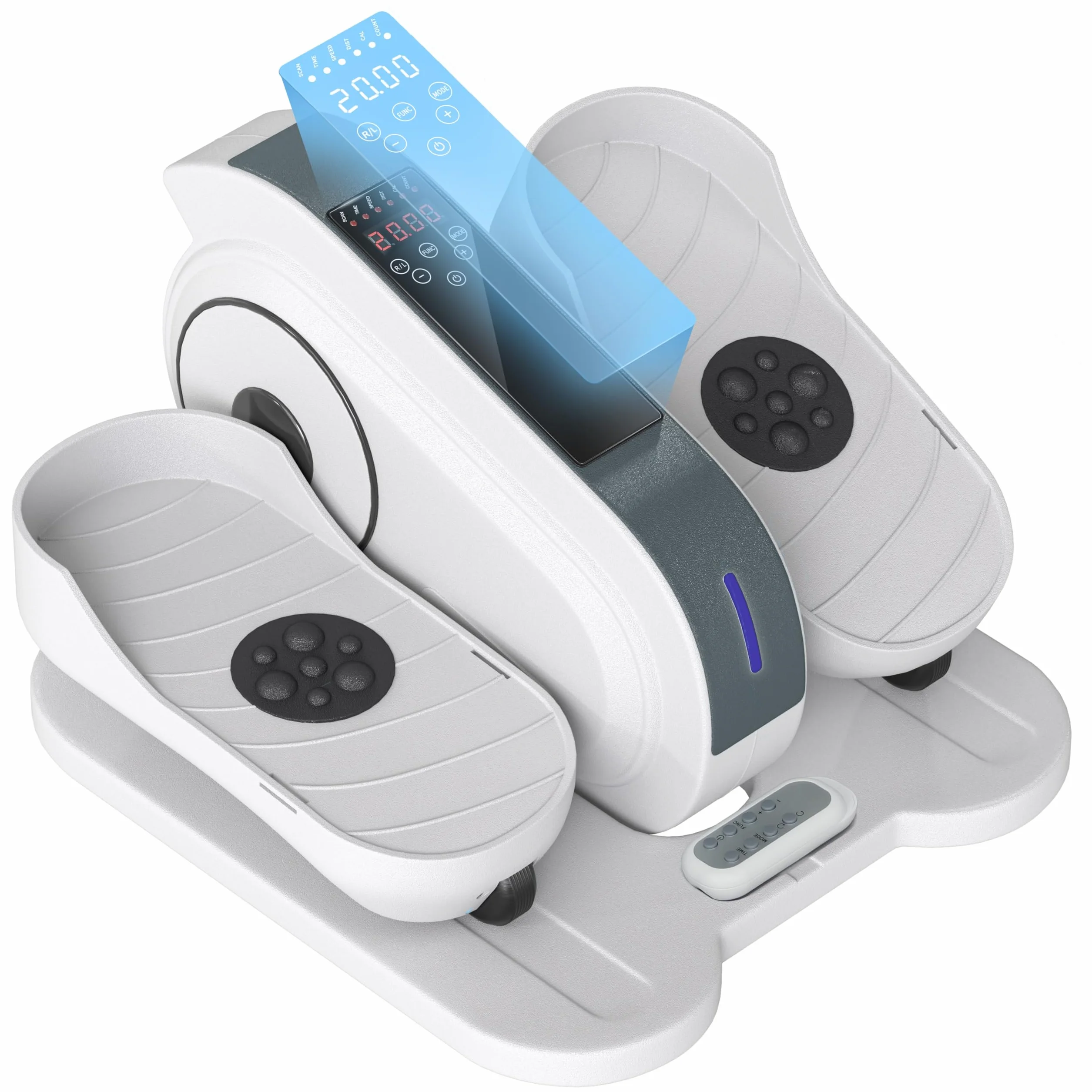 SPORTNOW Mini vélo elliptique électrique avec écran LCD, 10 vitesses, silencieux, portable, Blanc