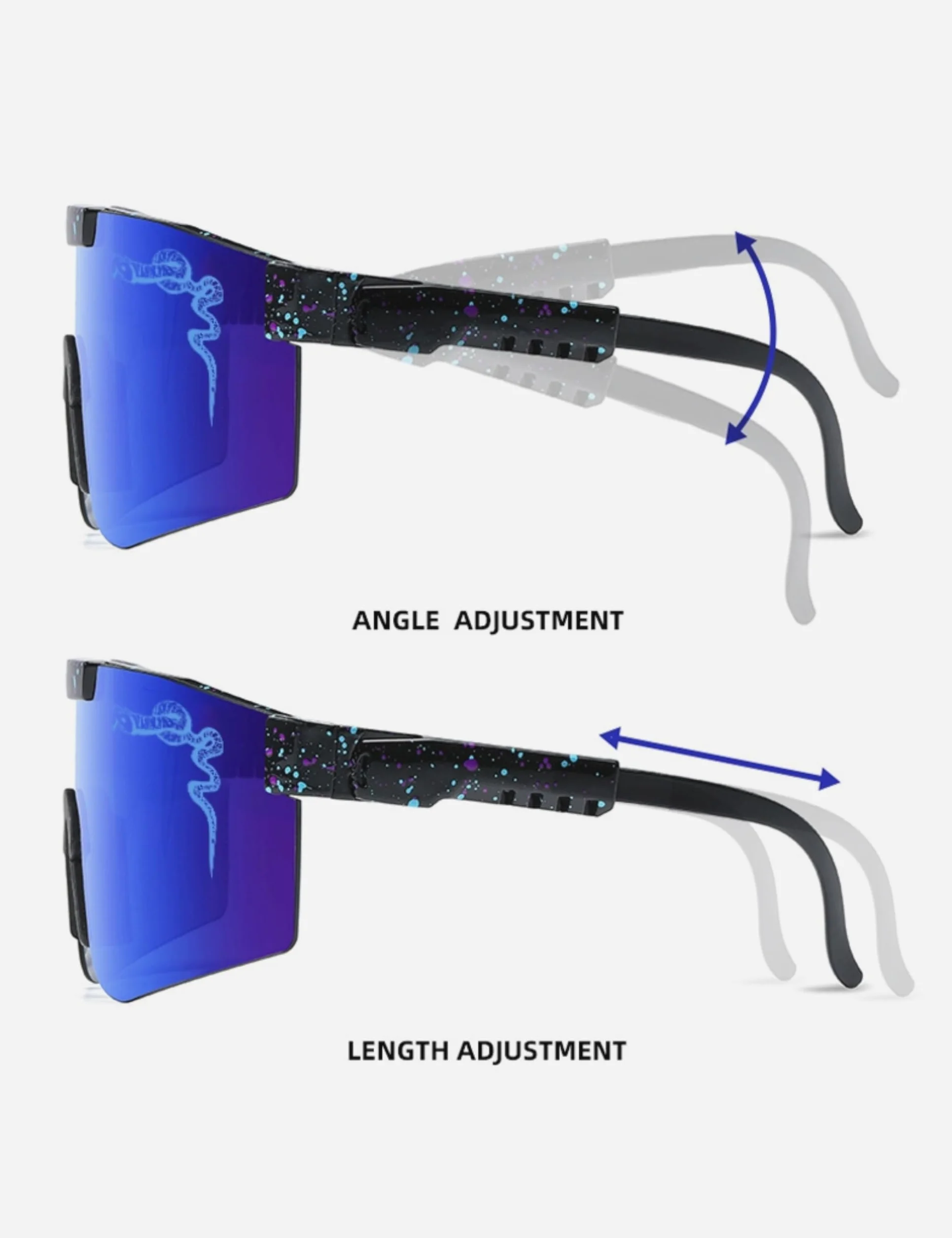 Lunettes de soleil cyclisme course à pied bras amovibles lentille polycarbonate sport plein air