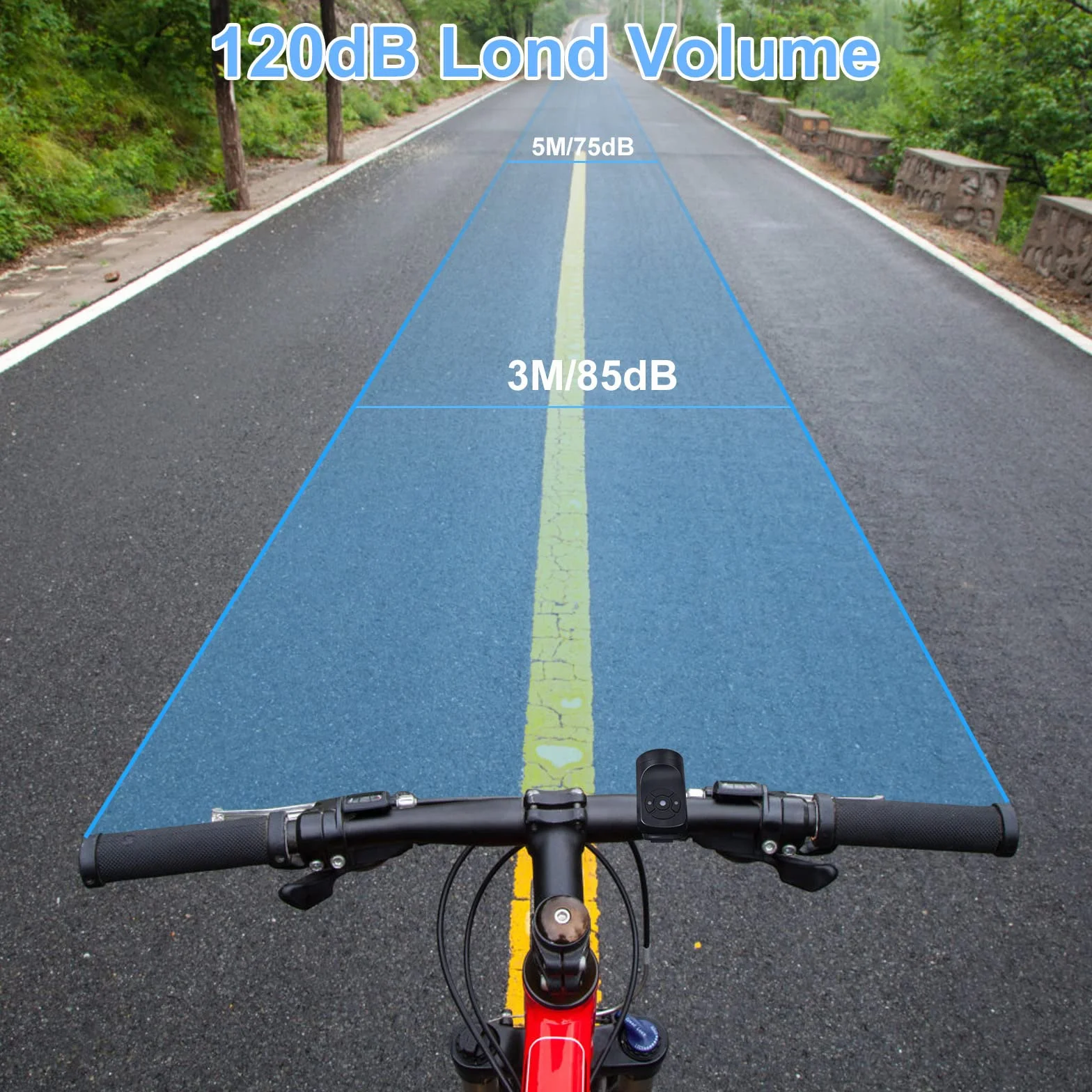 Flintronic Sonnette de Vélo Électrique 120dB IPX4 USB Klaxon Noir
