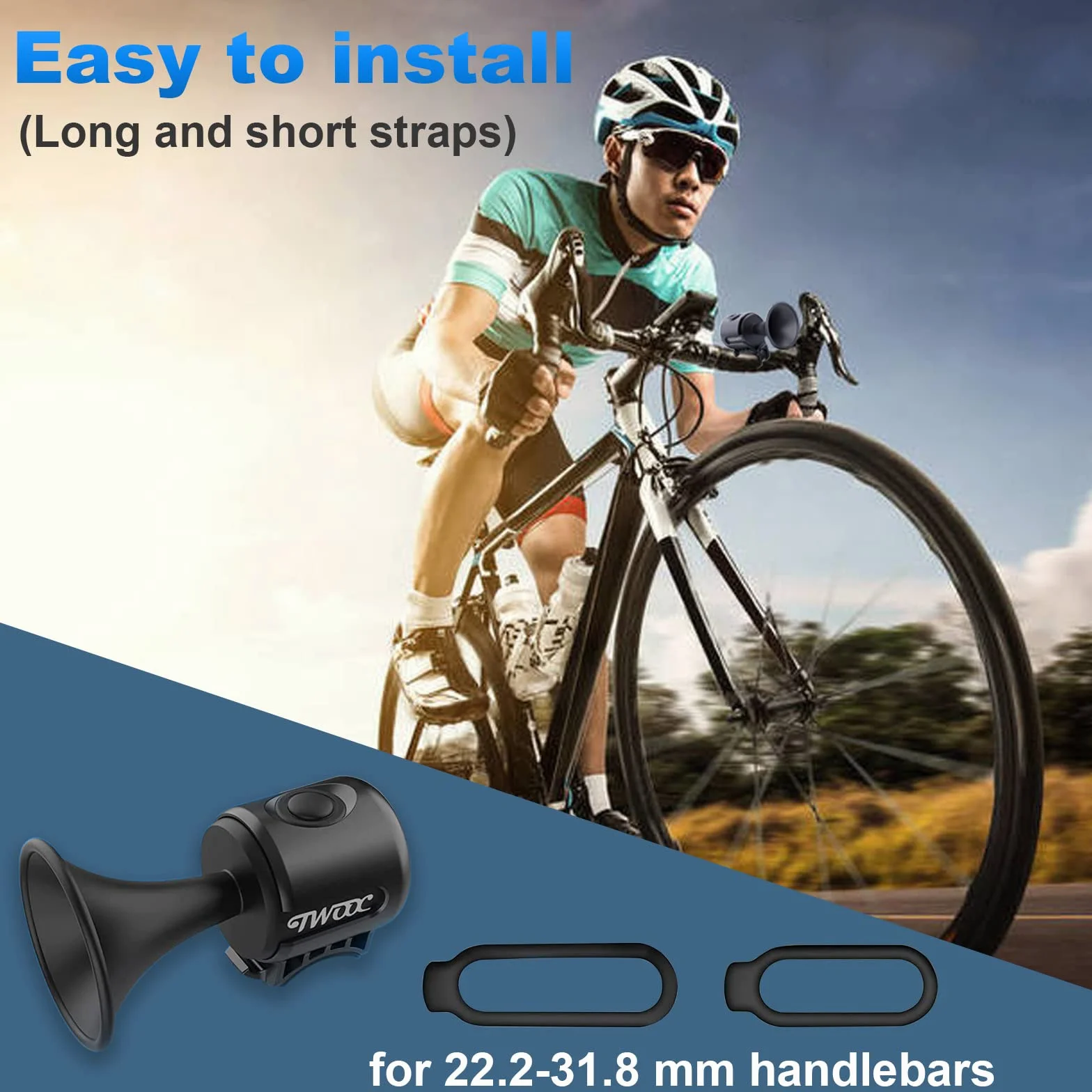 Vélo Sonnette Électrique 120dB 1 Mode Klaxon Puissante IPX4 300mAh