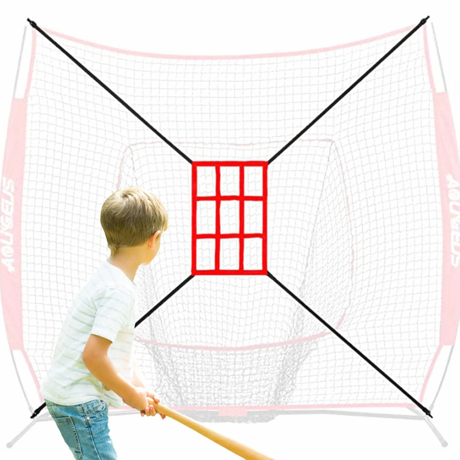 Filet d'entraînement de baseball avec cadre multisport